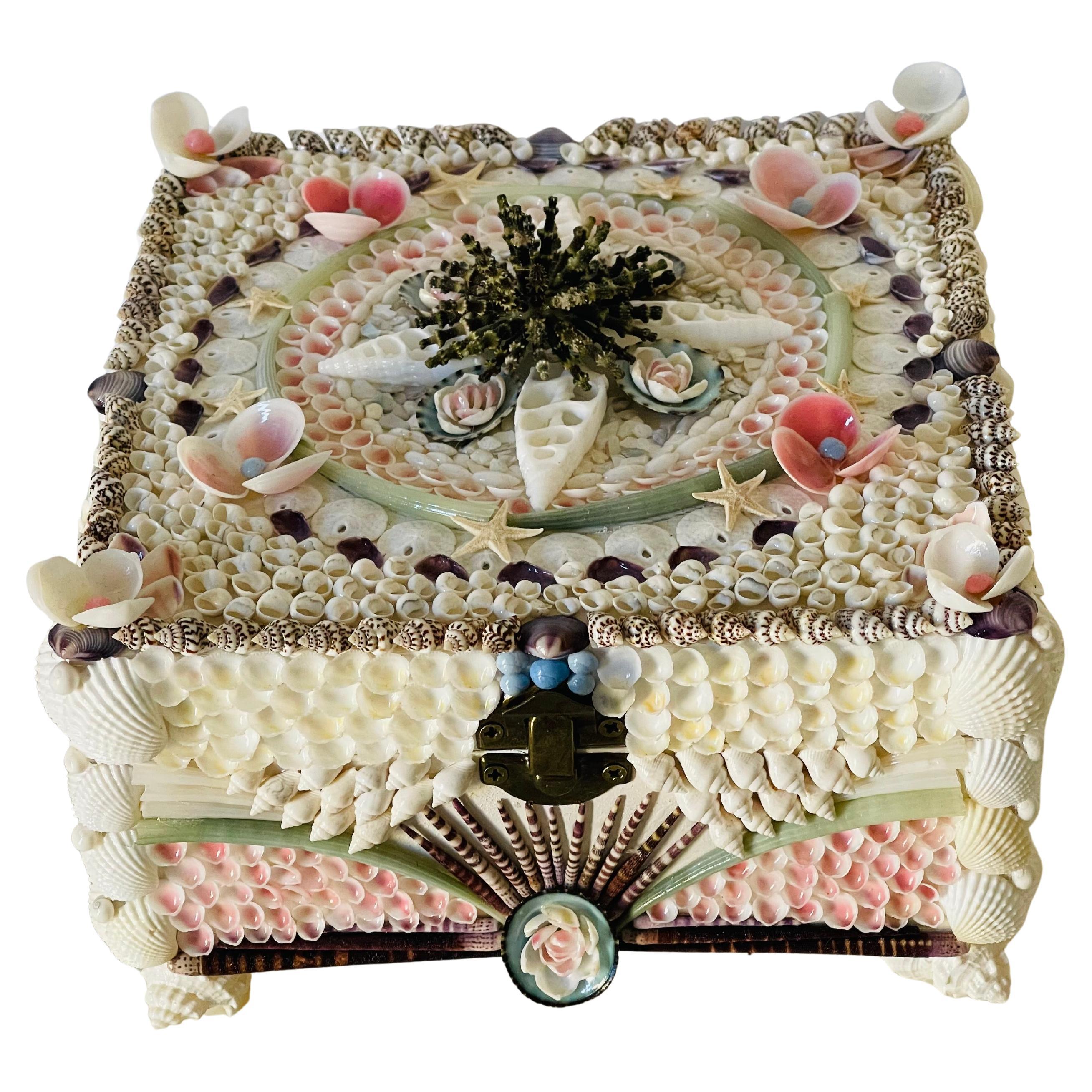 Spec Sea Shell Sailors Valentines Treasure Box