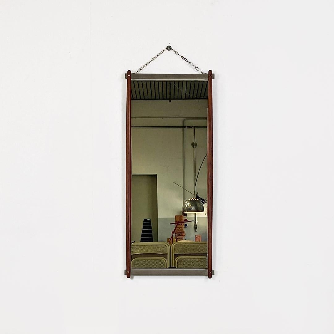 Italian wall mirrors with wood and steel frame, by Stildomus ca. 1960. In Good Condition For Sale In MIlano, IT
