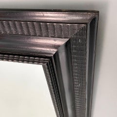 Espejos de pared rectangulares antiguos italianos con marco de madera Guillochè, 1900