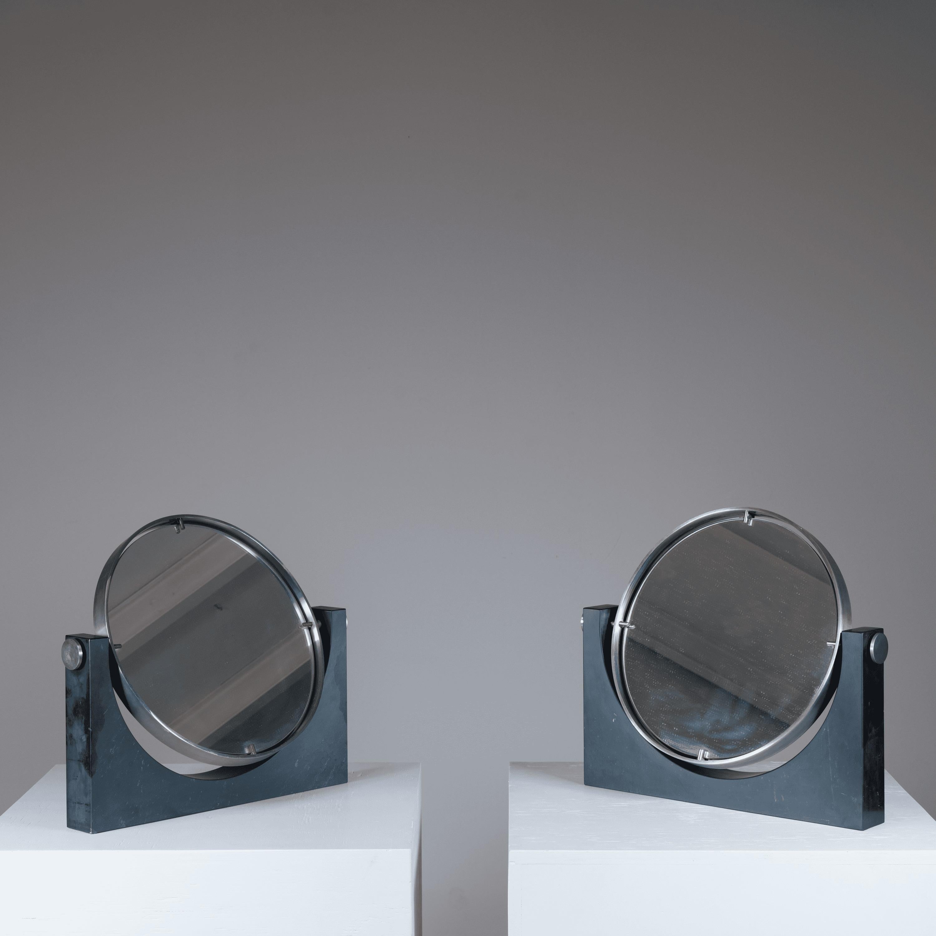 Italian Slate table mirrors, Angelo Mangiarotti, 1960 For Sale