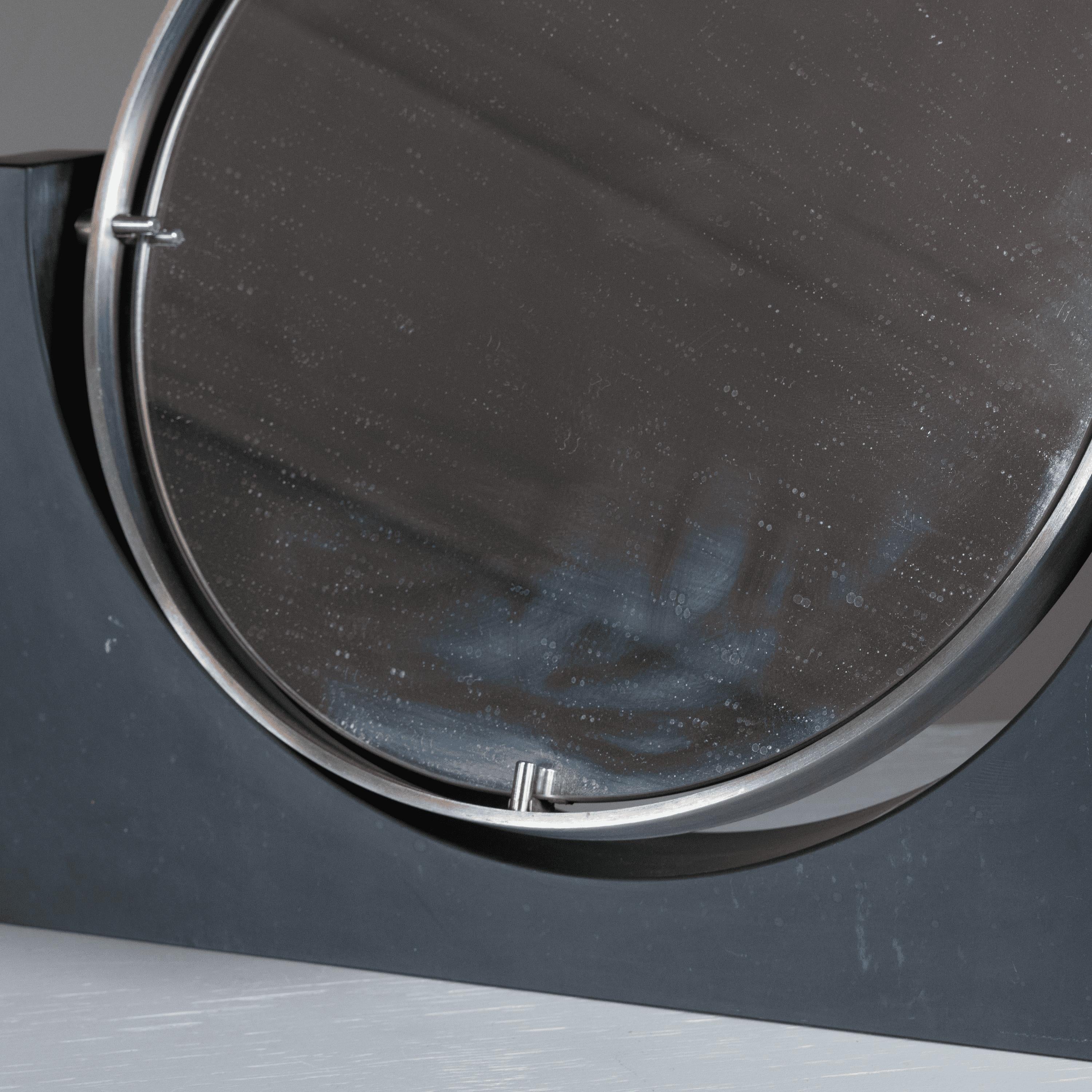 Steel Slate table mirrors, Angelo Mangiarotti, 1960 For Sale