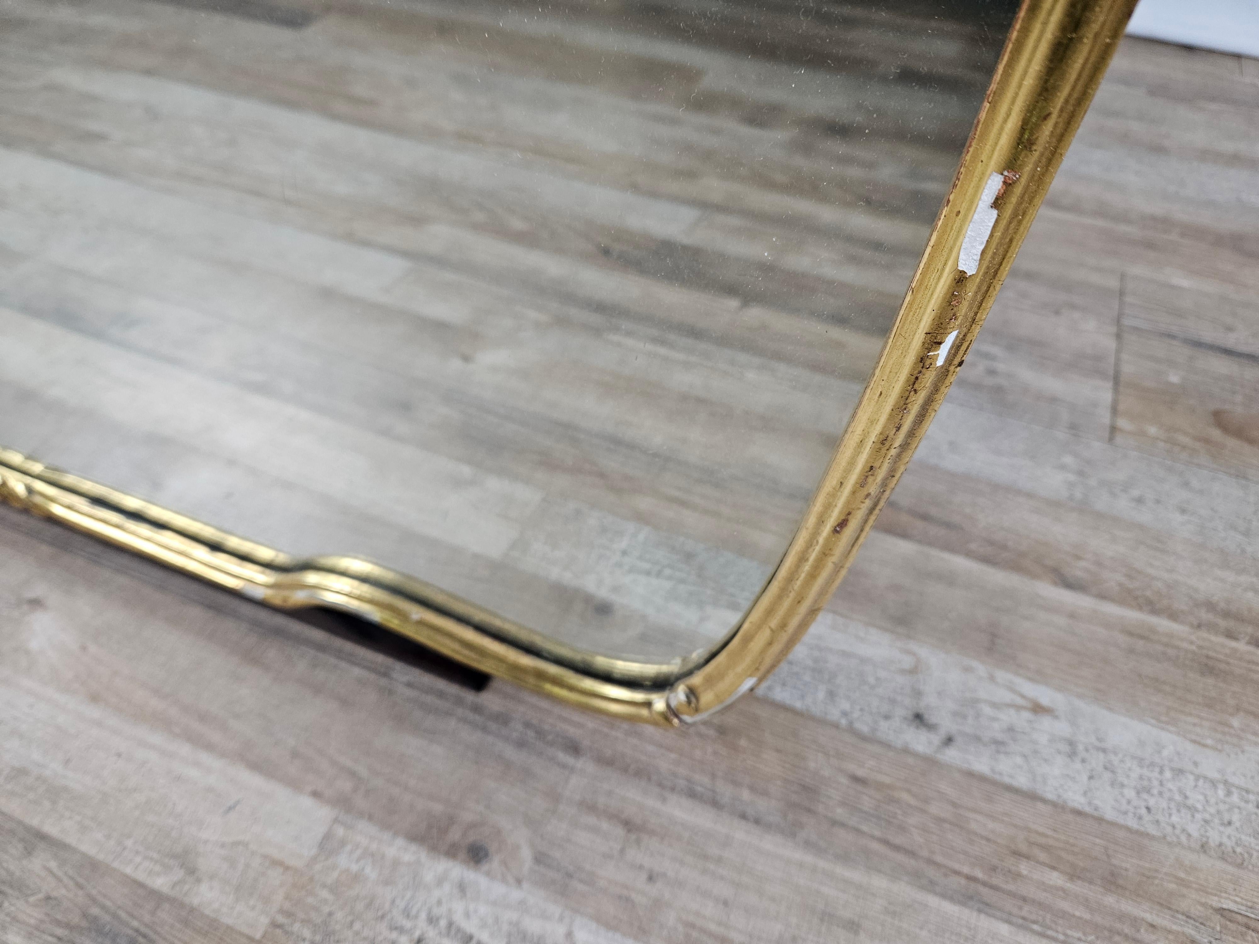 1950s mirror in gold lacquered wood For Sale 4