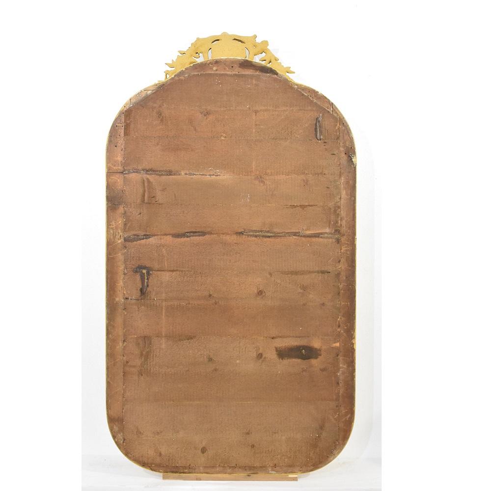 Miroir ancien avec dorure à la cimaise et à la feuille  Zecchino Gold, 19e siècle. en vente 2