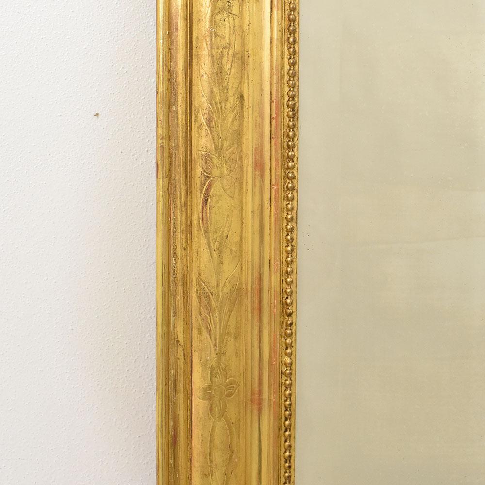 Miroir ancien avec dorure à la cimaise et à la feuille  Zecchino Gold, 19e siècle. Bon état - En vente à Breganze, VI