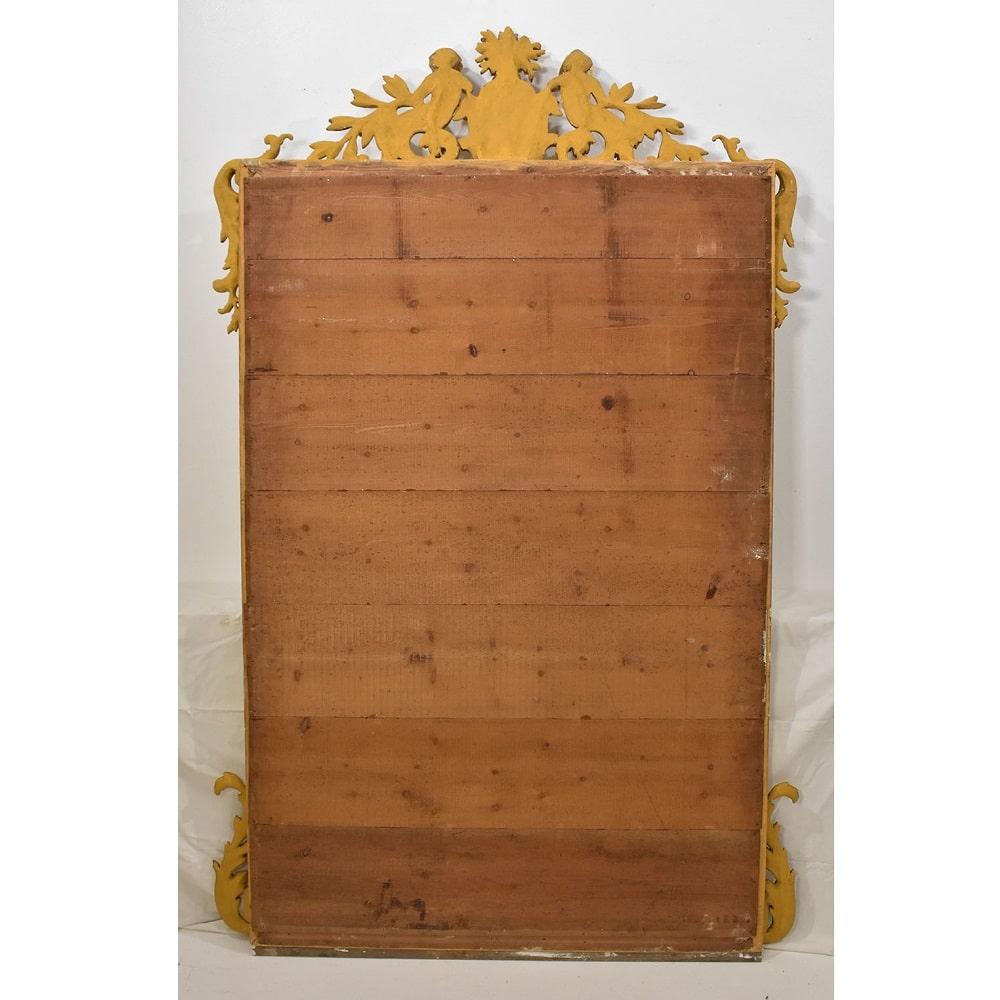 Specchiera Antica Con Putti E Volute, Dorata In Foglia Di Oro Zecchino,  XIX. in vendita 2
