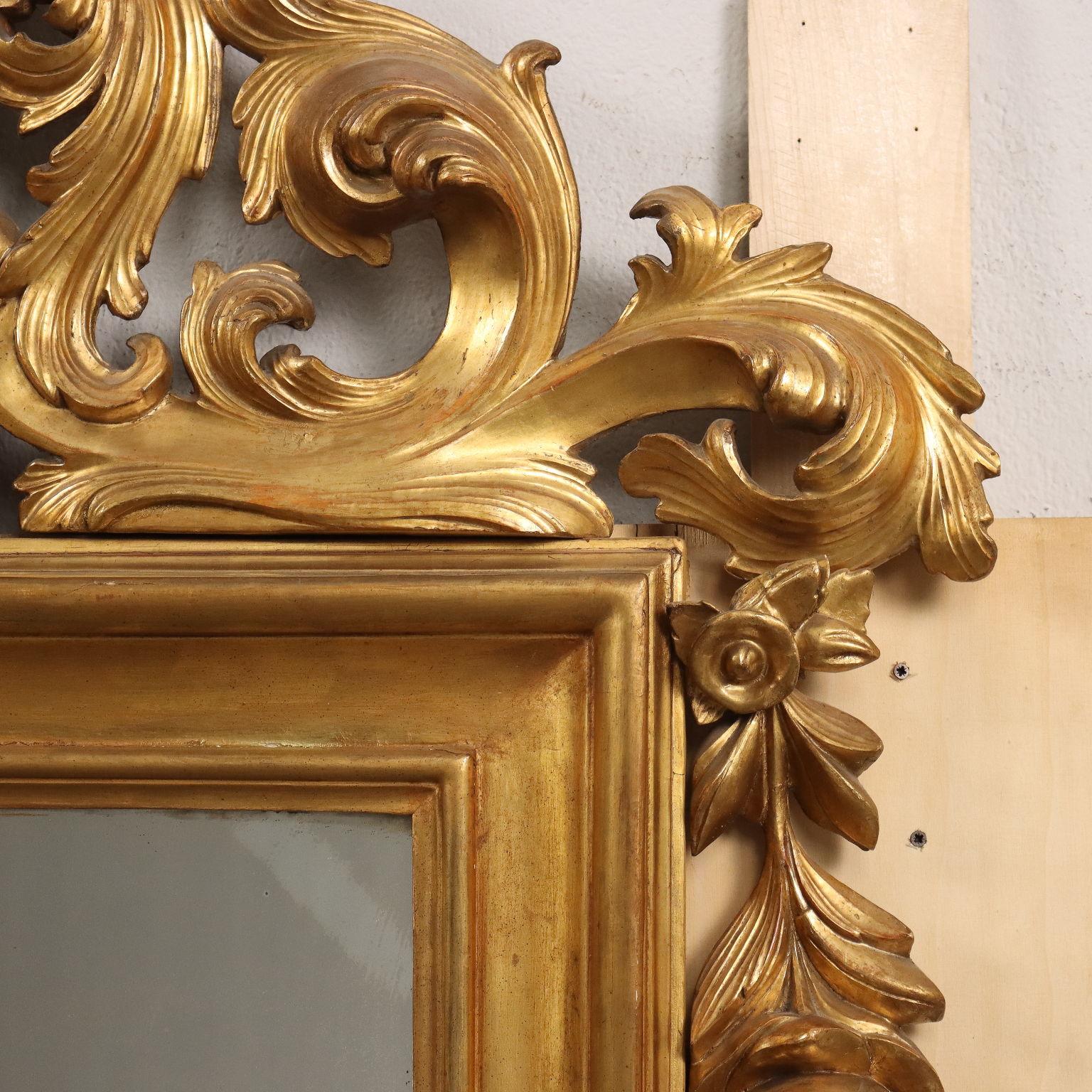 Carved Antique Eclectic Mirror '800  For Sale