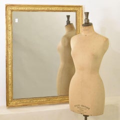 Specchiera Antica Rettangolare Dorata In Foglia Di Oro Zecchino, Specchio Antico