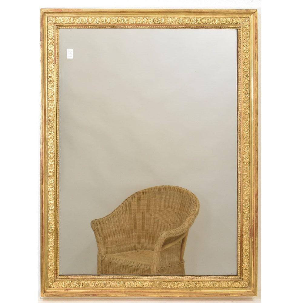 Louis-Philippe Miroir rectangulaire doré à la feuille d'or, Miroir ancien