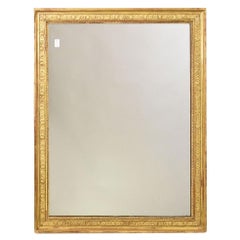 Specchiera Antica Rettangolare Dorata In Foglia Di Oro Zecchino, Specchio Antico