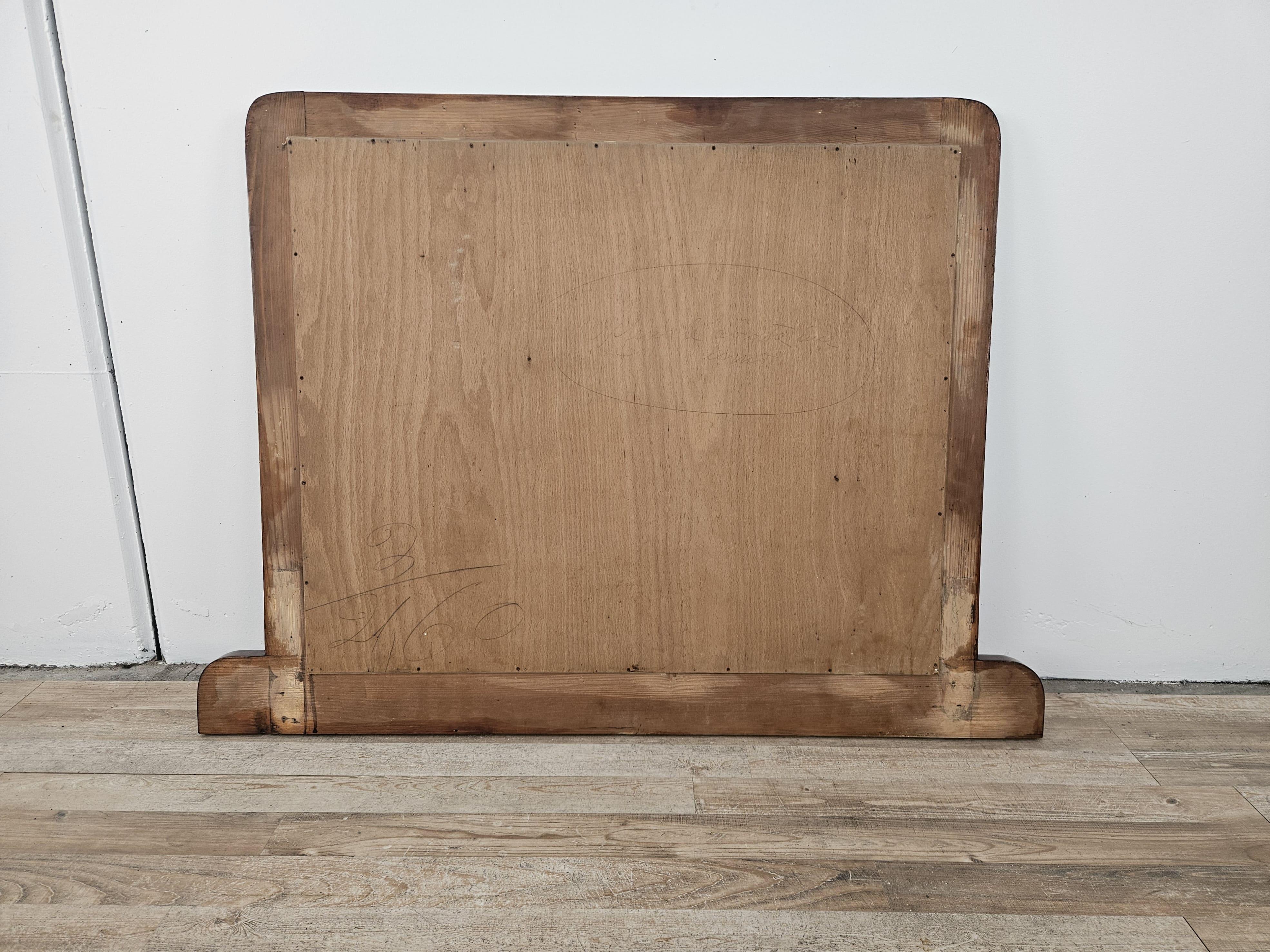 1930s Art Deco walnut-root mirror with beveled glass For Sale 5