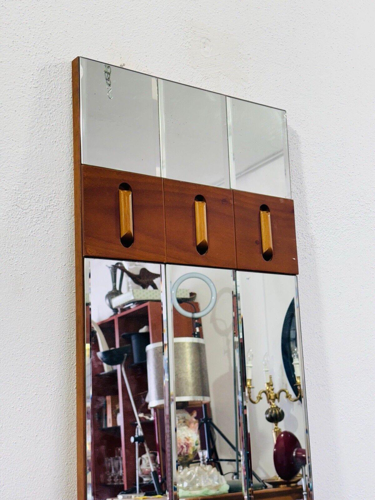 Italian Mirror Coat Stand Vintage Design 1960's Modernism