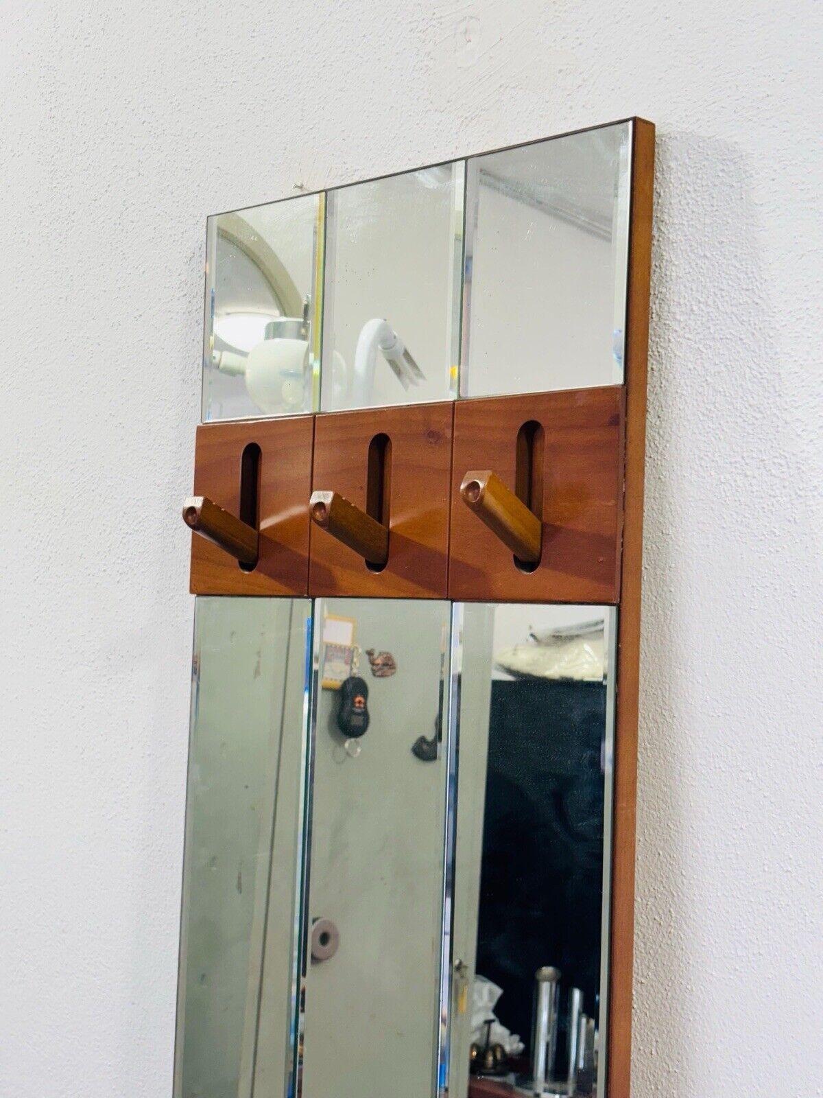Glass Mirror Coat Stand Vintage Design 1960's Modernism