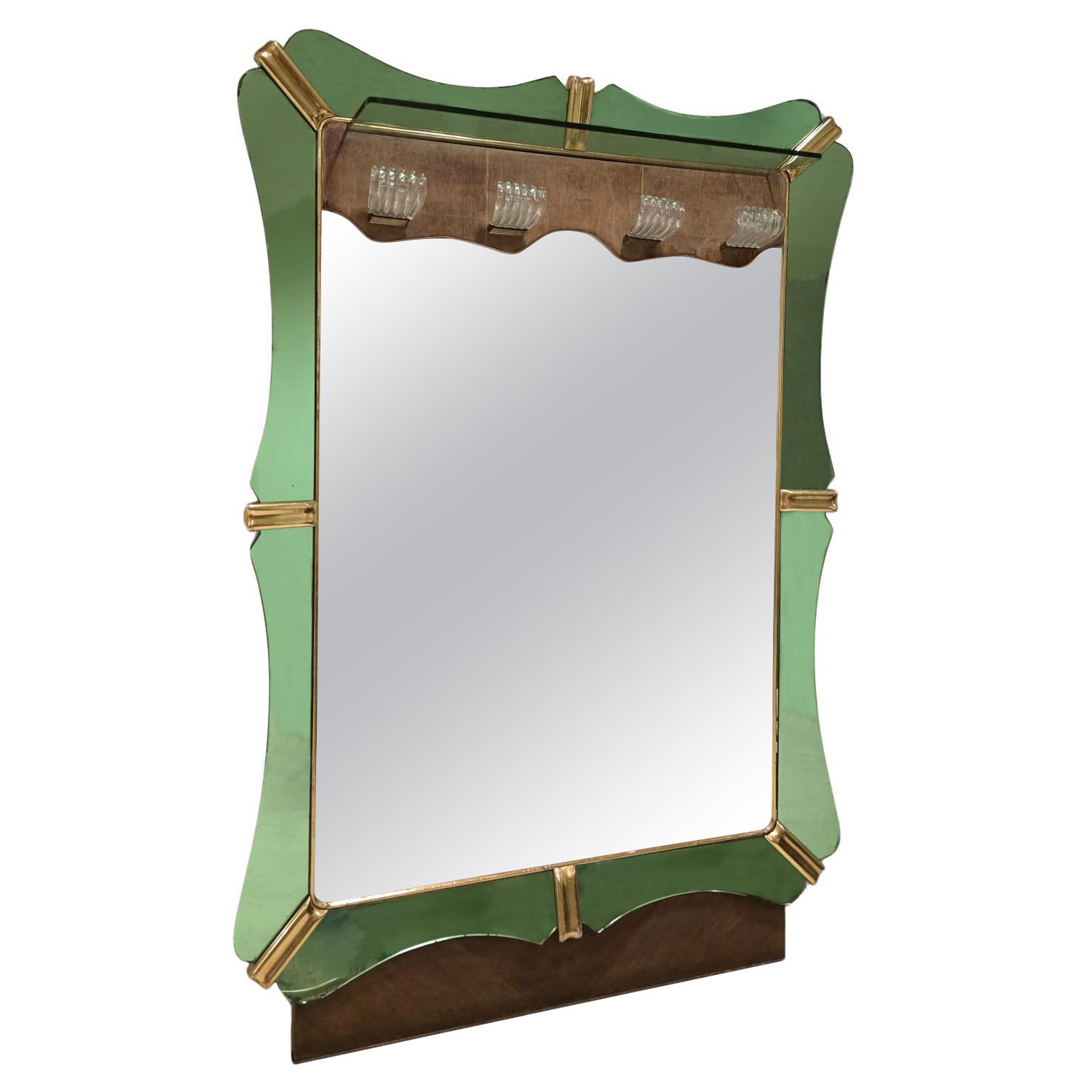 Mirror with coat rack by Luigi Fontana For Sale