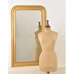 Antique Gilded Mirror With Flowers, In Pure Gold Leaf, Louis Philippe , XIX.