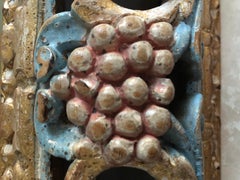 Florentine Blue and Gold Intaglio Perforated Mirror with Grapes 1980s