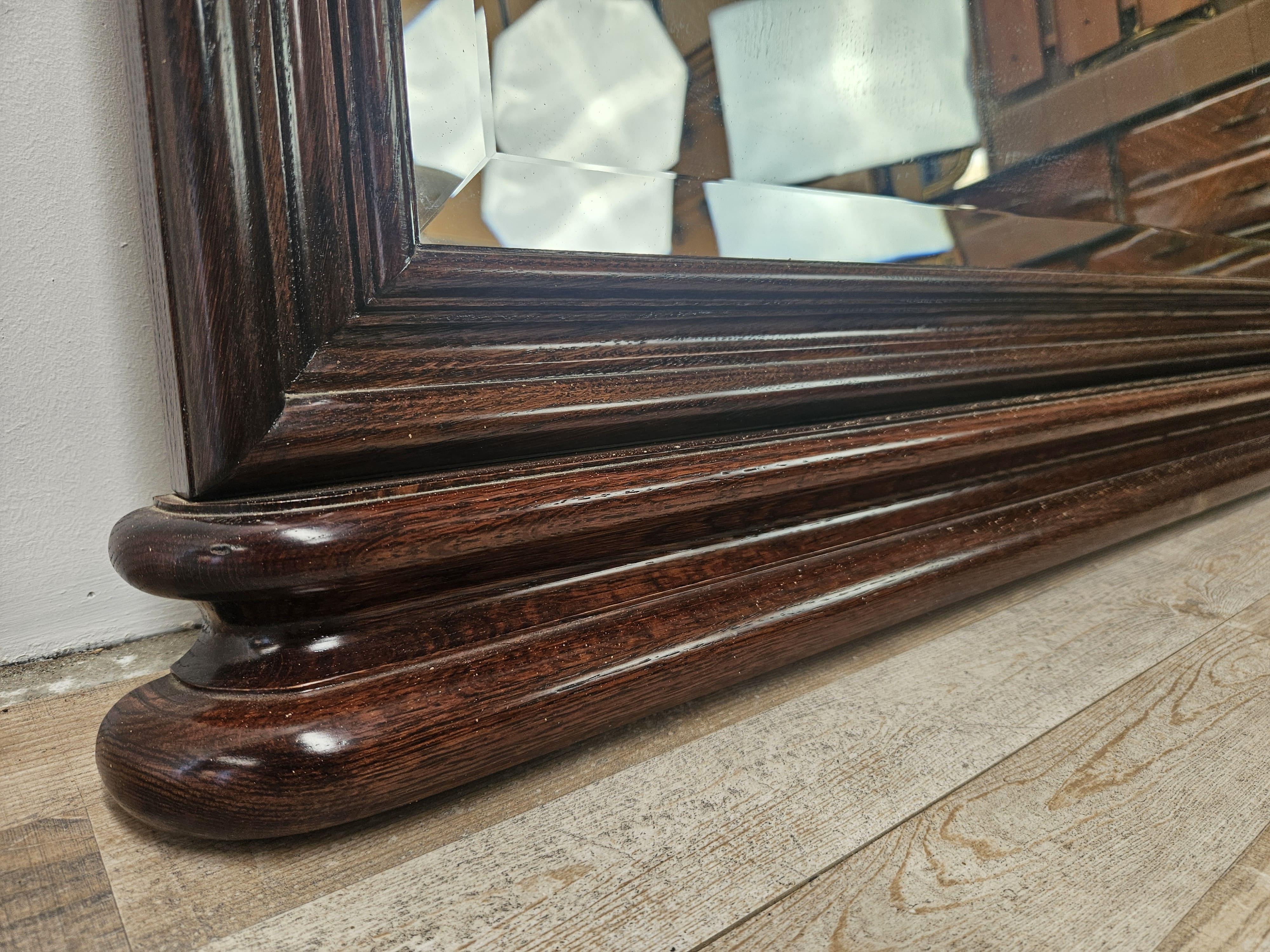 Miroir Art Déco en chêne avec verre biseauté 1930 Bon état - En vente à Premariacco, IT