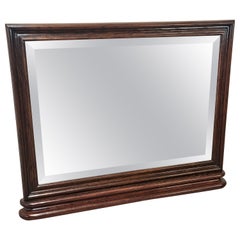 Art Deco oak mirror with beveled glass 1930s