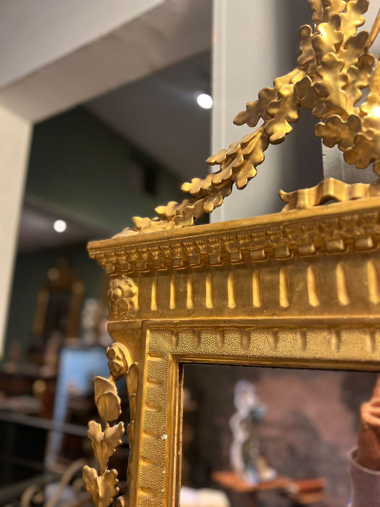Vergoldeter Holzspiegel 18. Jahrhundert im Angebot 6