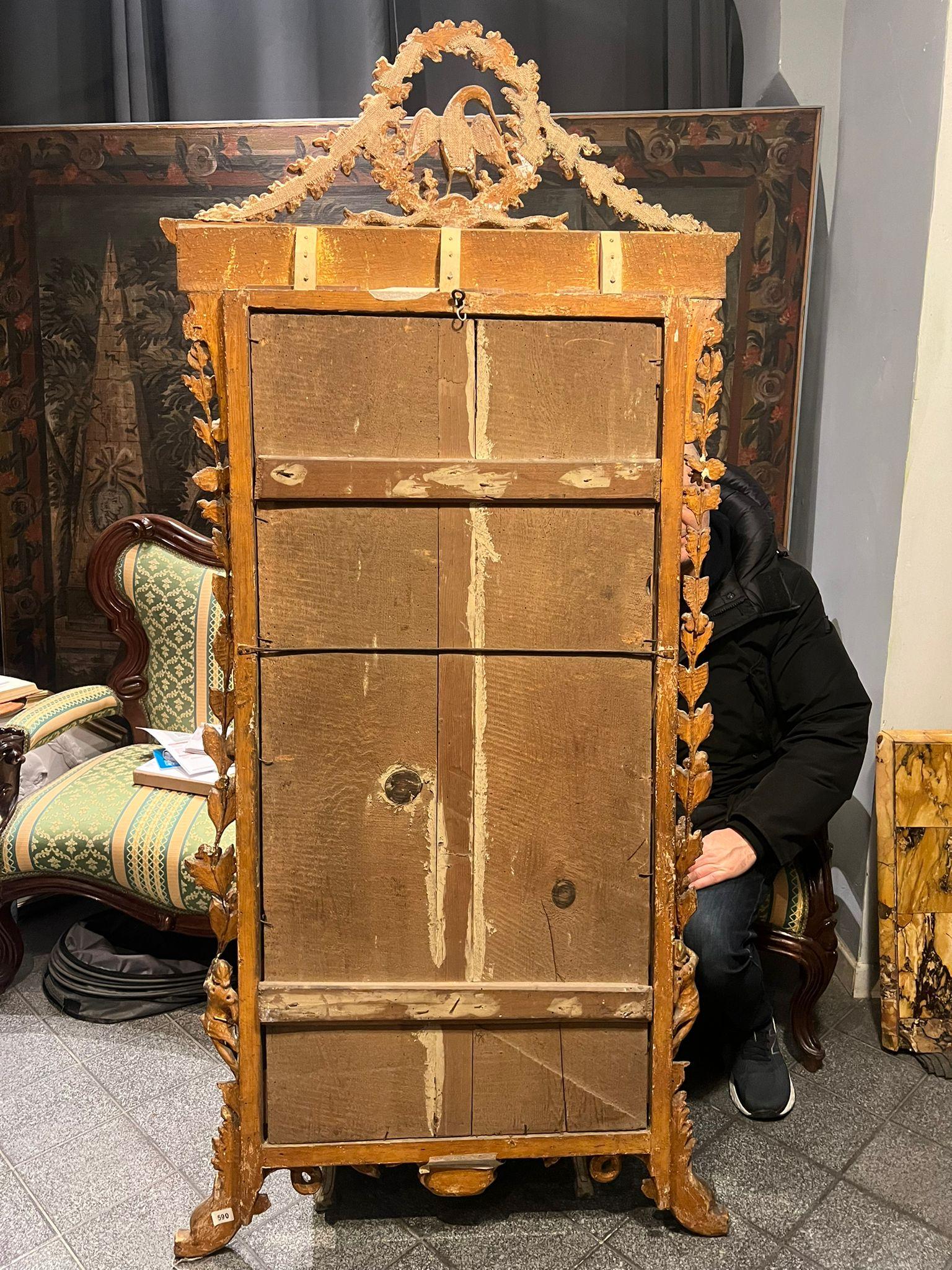 Vergoldeter Holzspiegel 18. Jahrhundert im Angebot 8