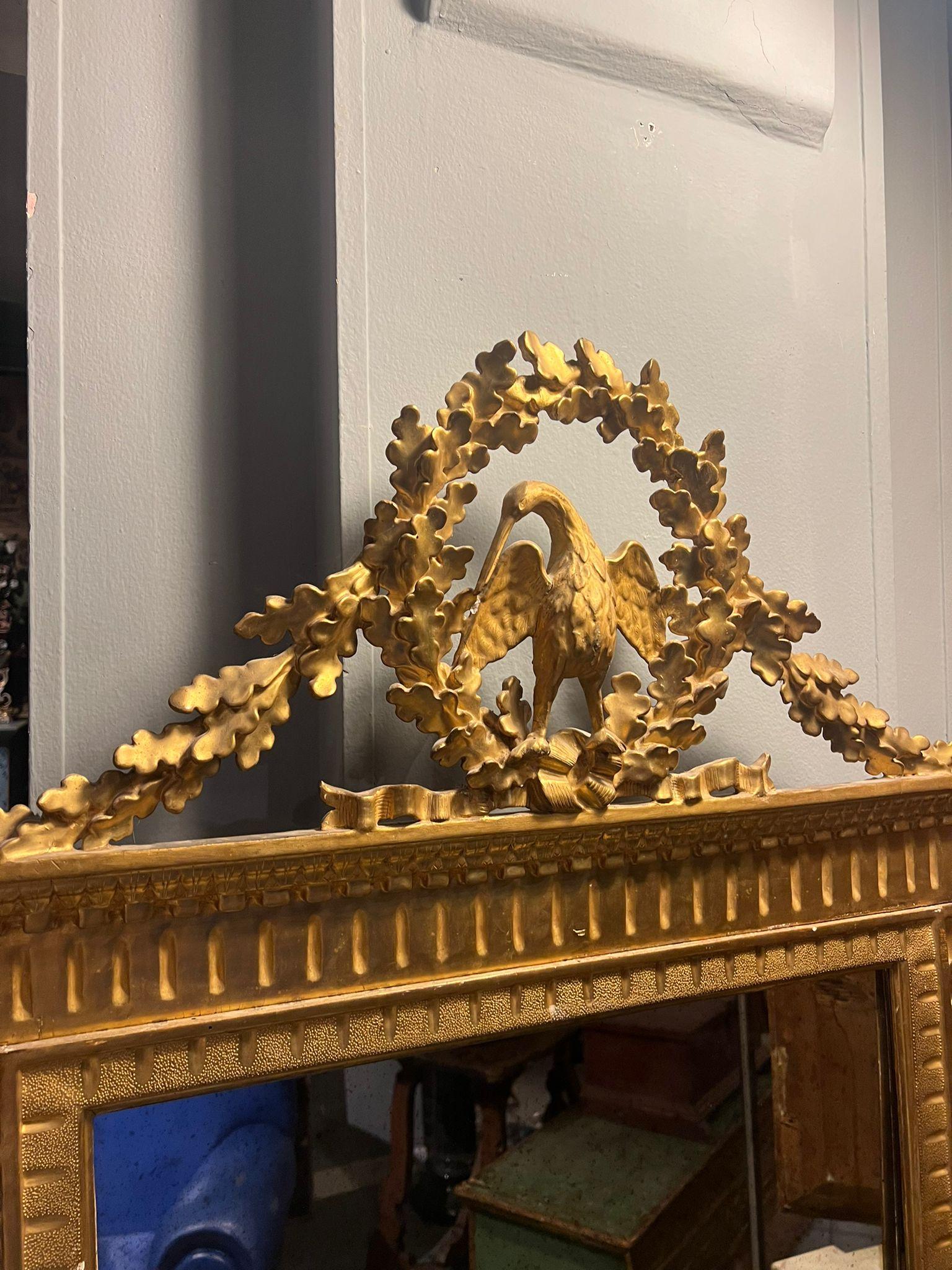 Vergoldeter Holzspiegel 18. Jahrhundert im Angebot 1