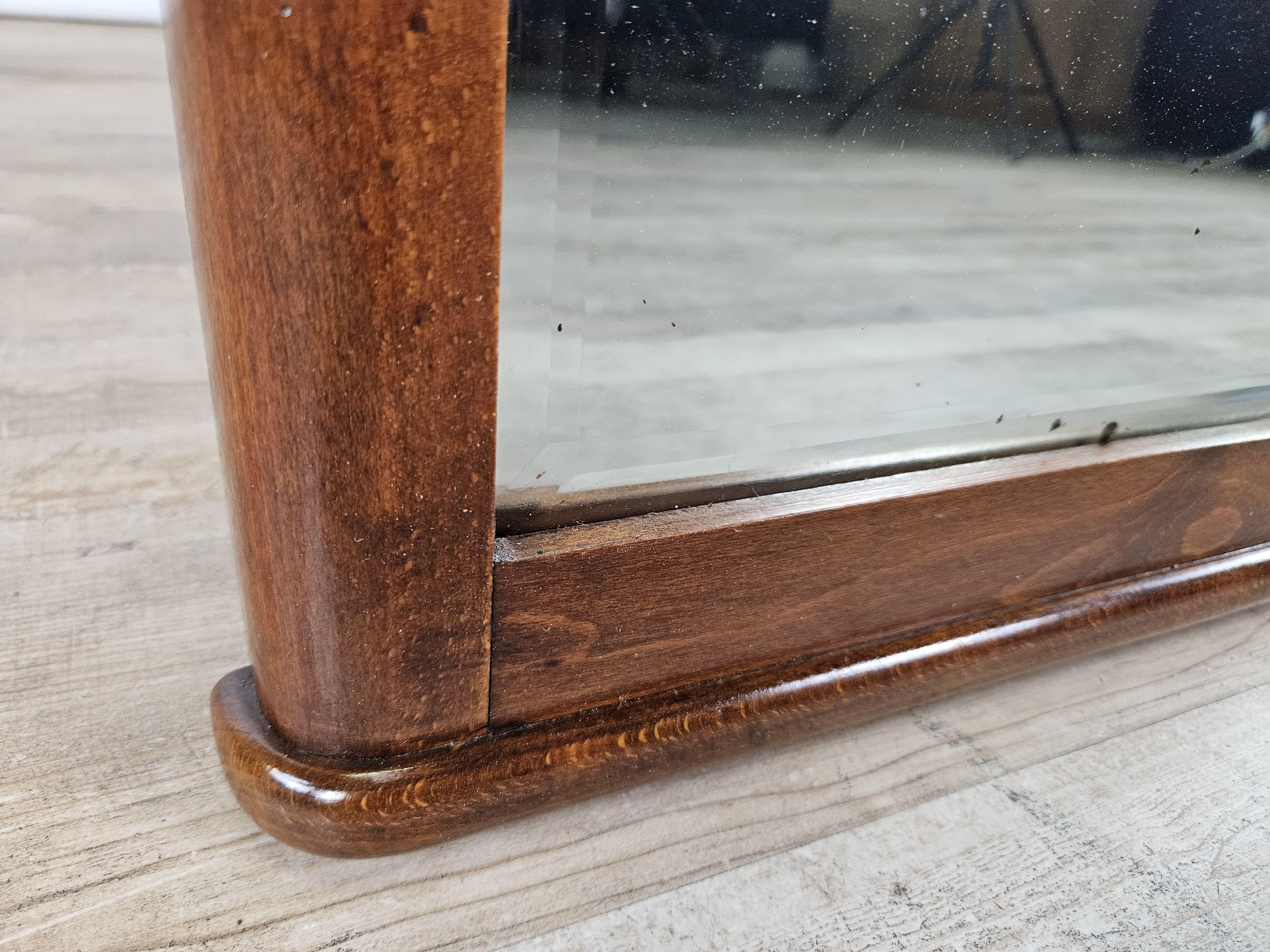 Mid-20th Century Art Deco walnut-root mirror For Sale