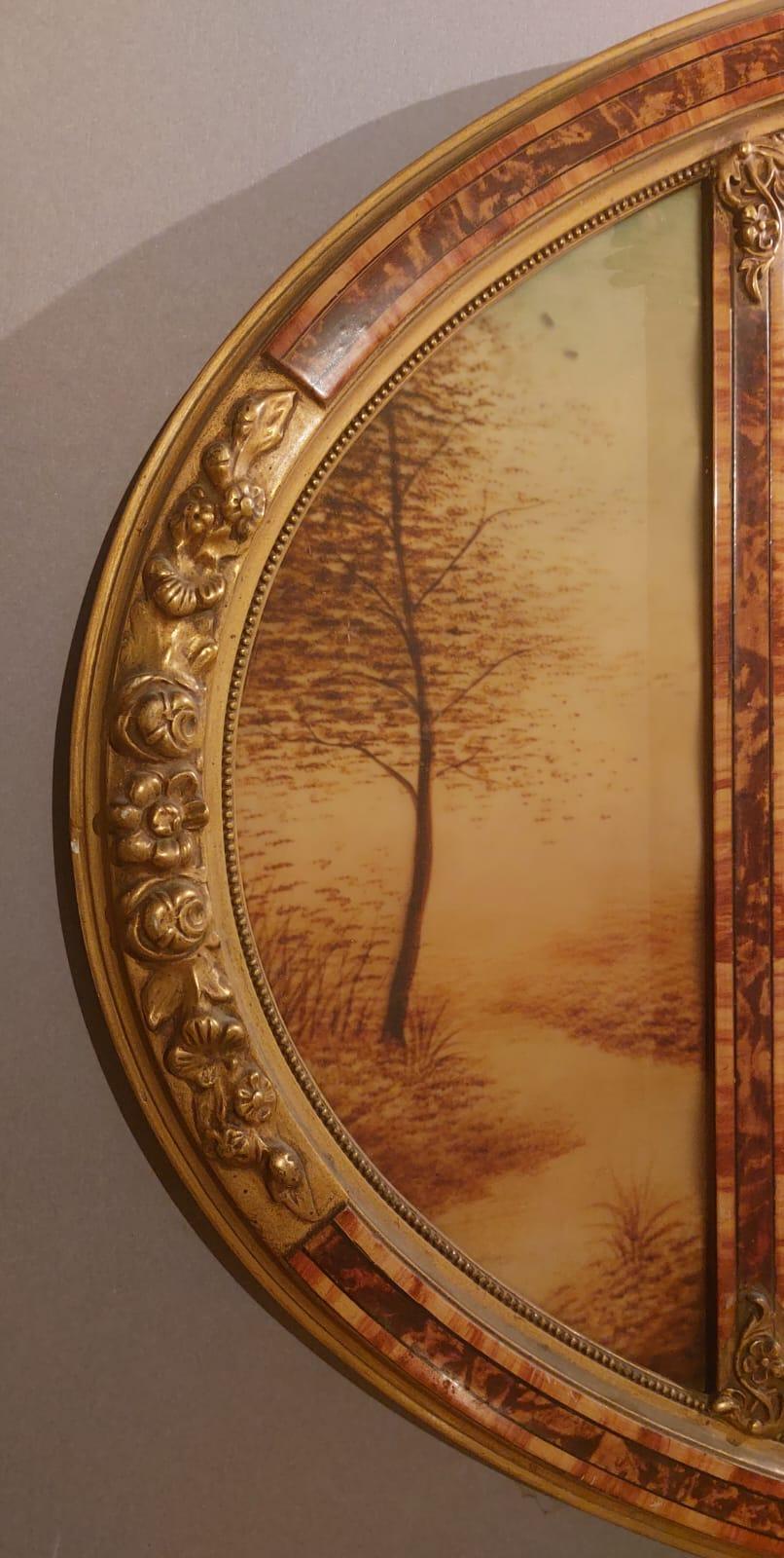 Early 20th Century Specchiera ovale francese anni 20 in vendita