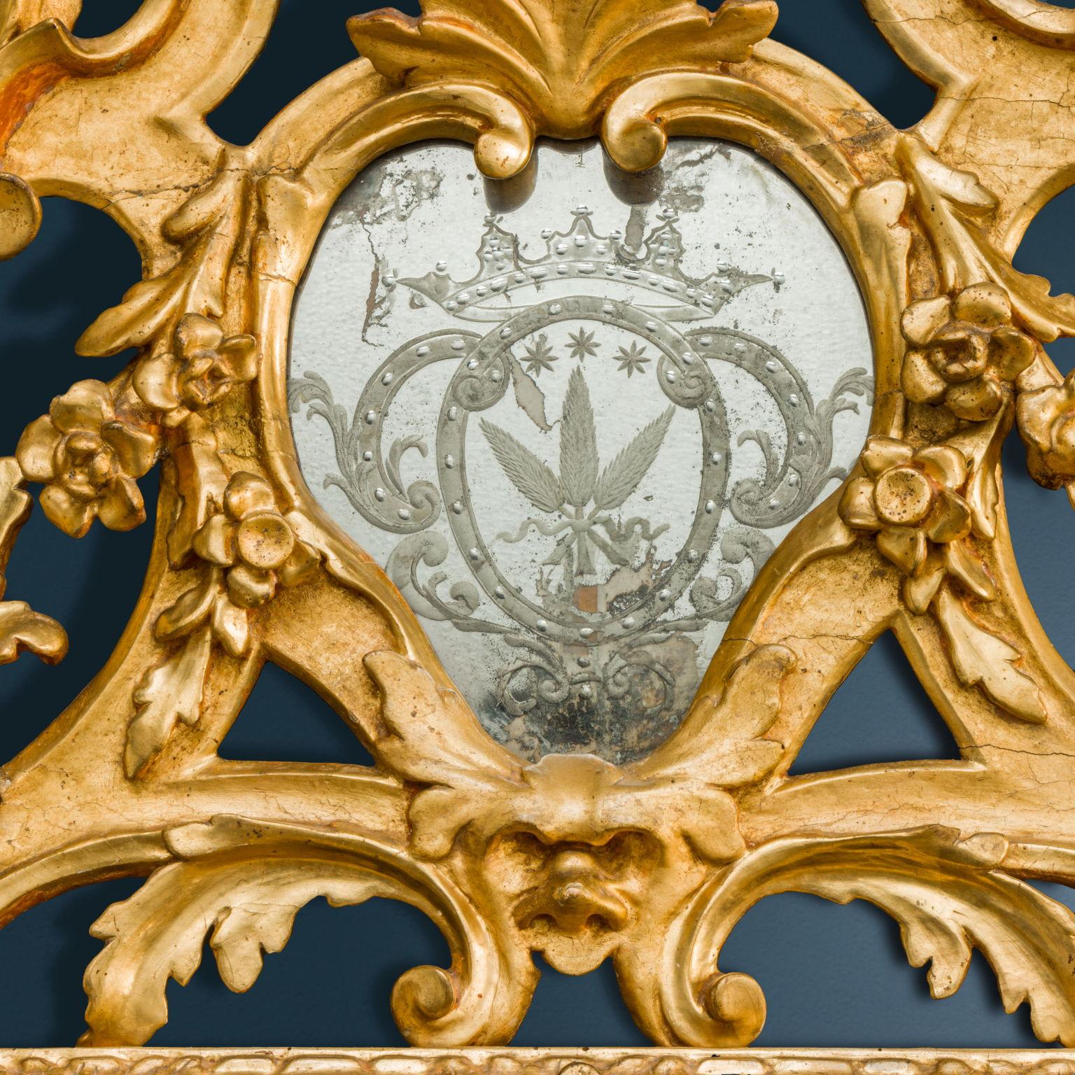 Gilt Mirror. Tuscany, second quarter of the 18th century For Sale