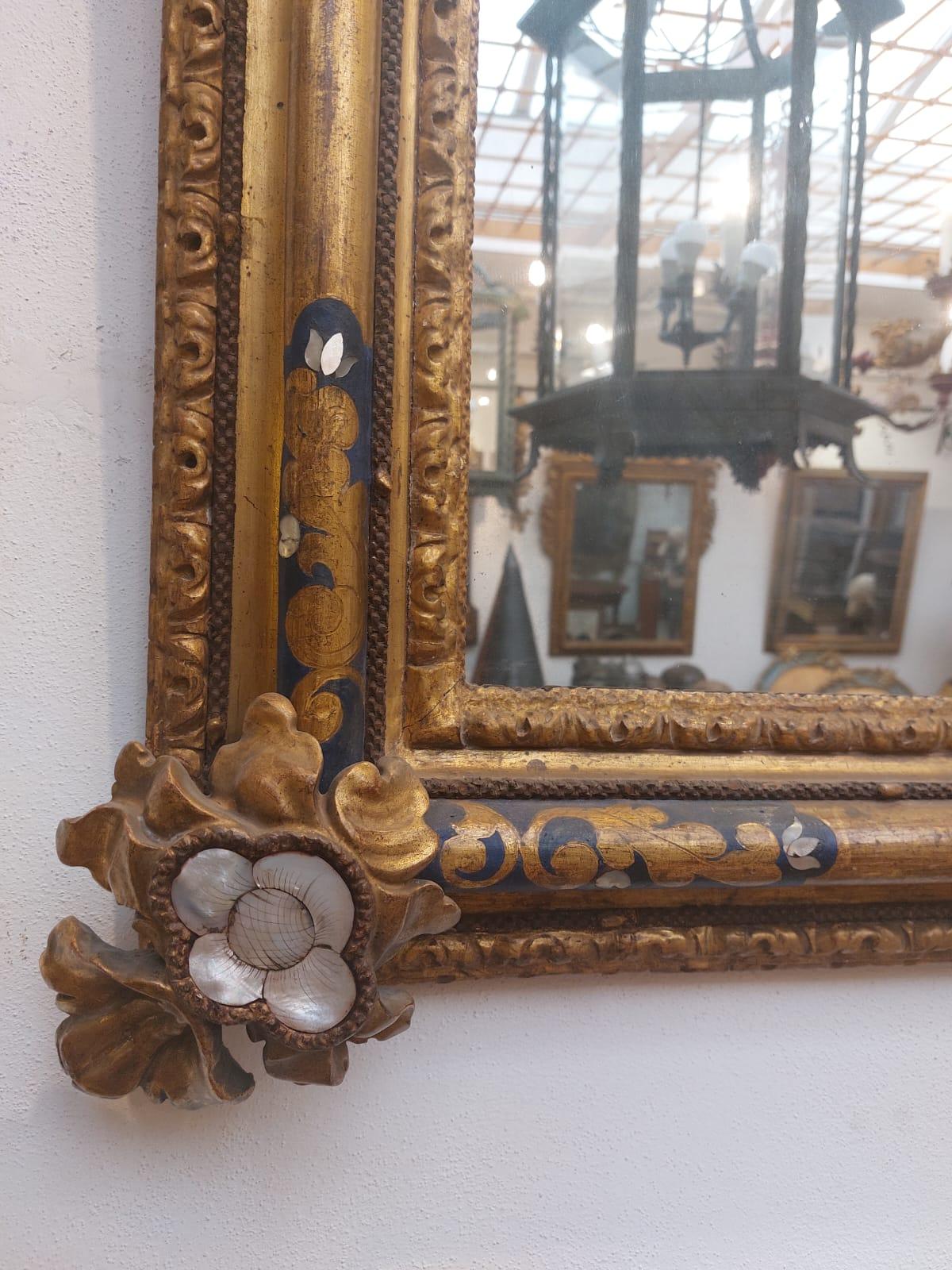 Mother-of-Pearl Venetian baroque style mirror For Sale