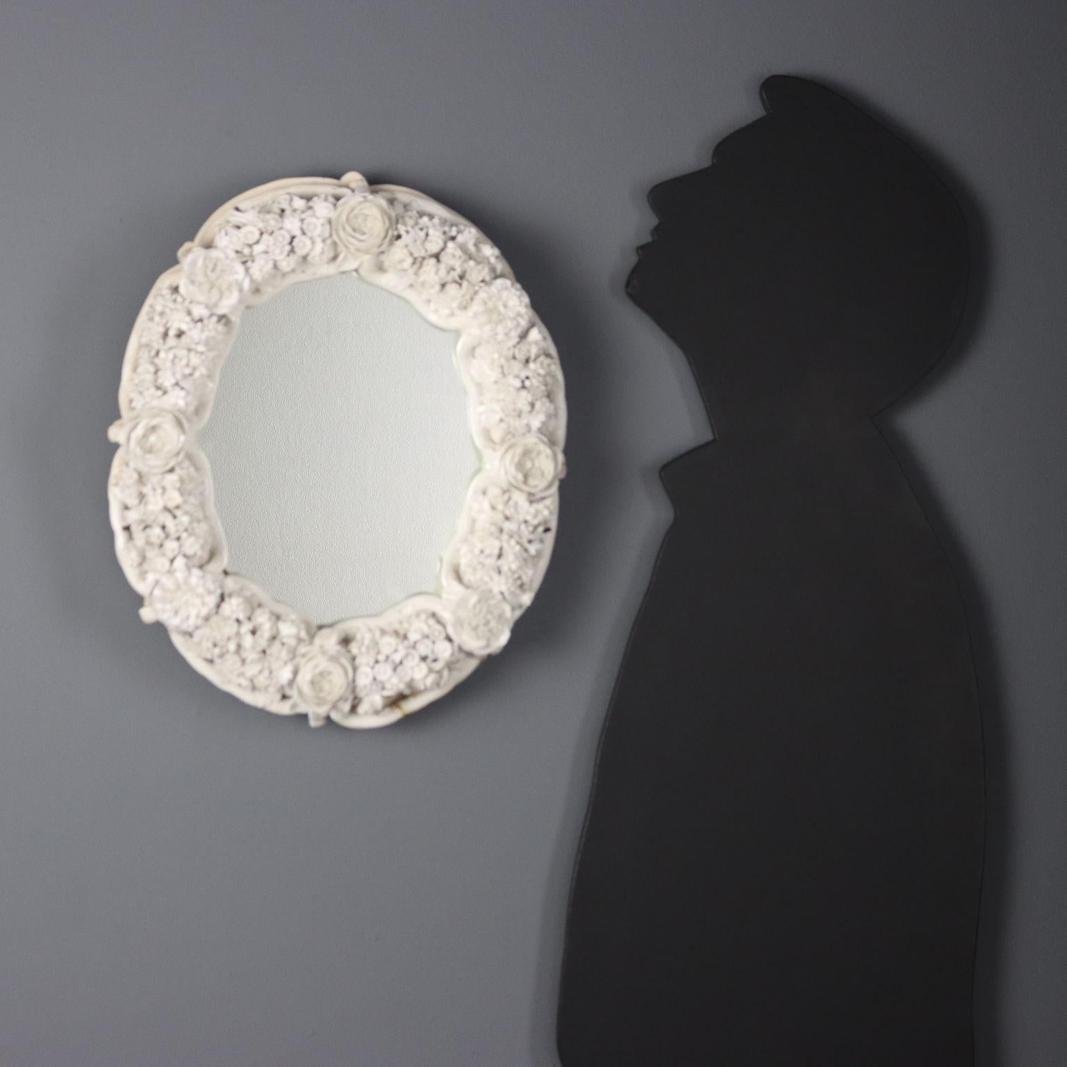 Autre Specchiera Veneziana in Vetro Bianco Murano, XIX Secolo en vente