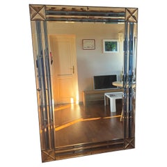 Miroir en verre fondu coloré au plomb Travail italien 1980