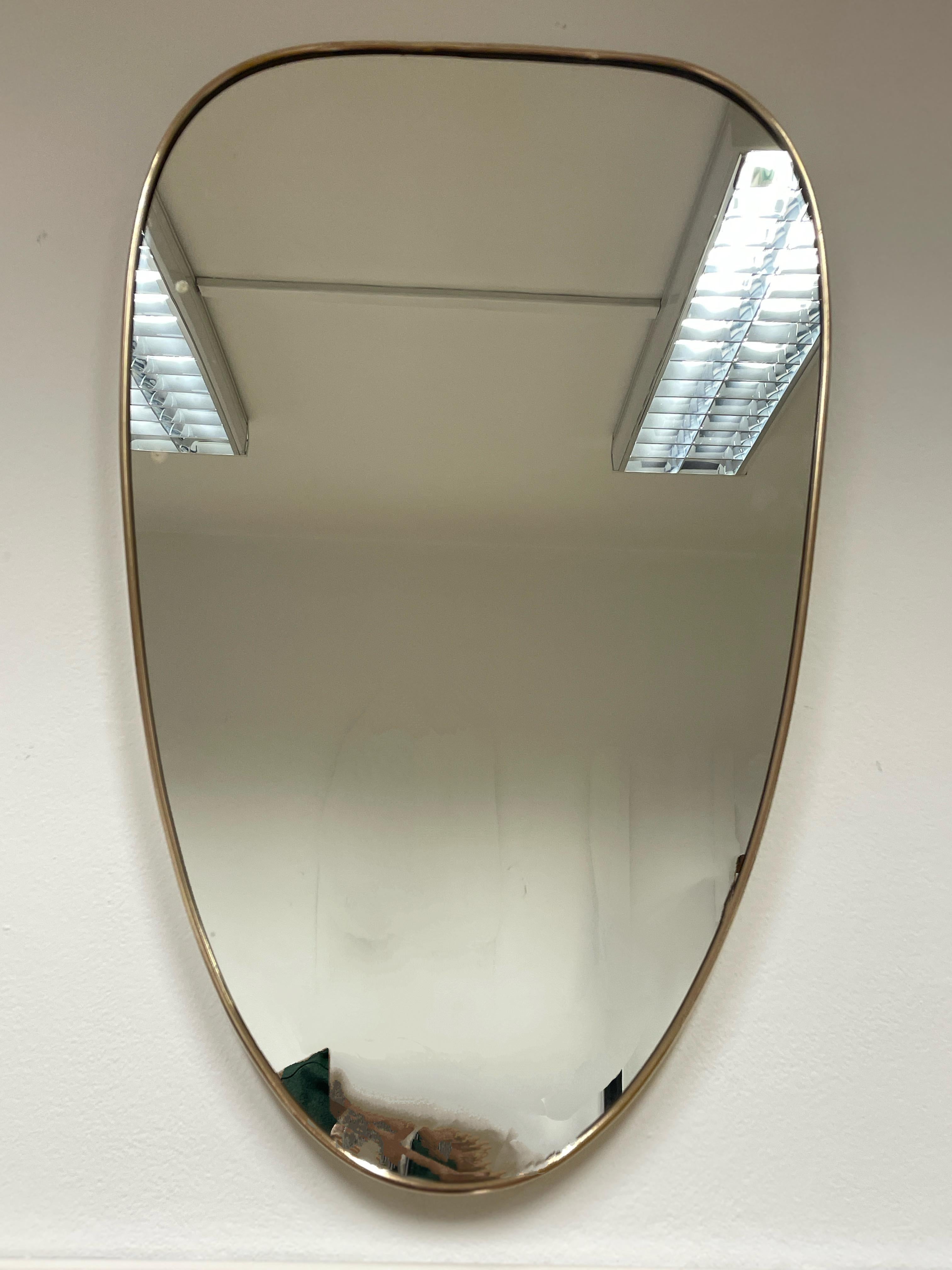 Italian 1950s shield mirror For Sale