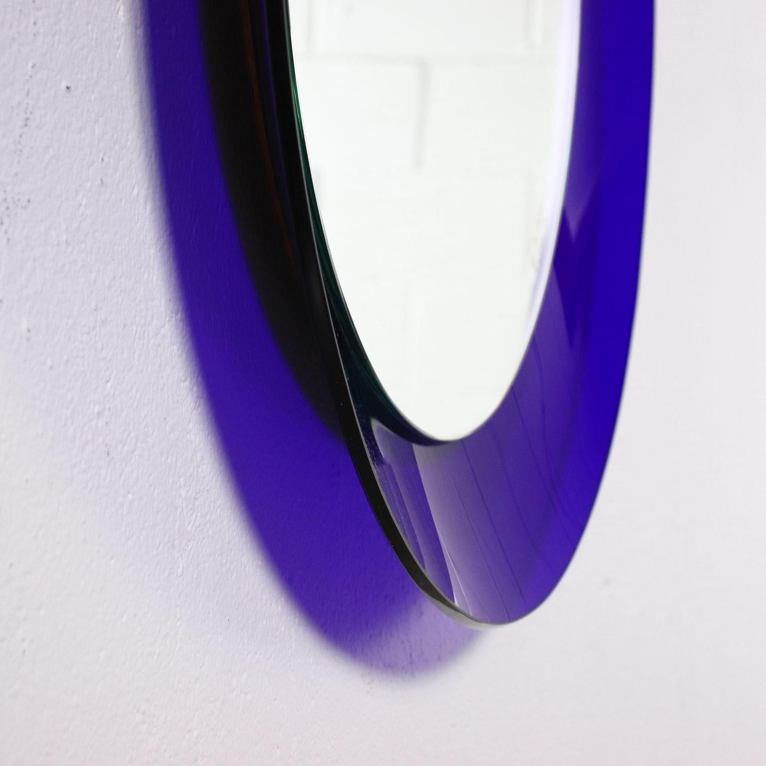 Specchio Anni 60, in vetro blu 1