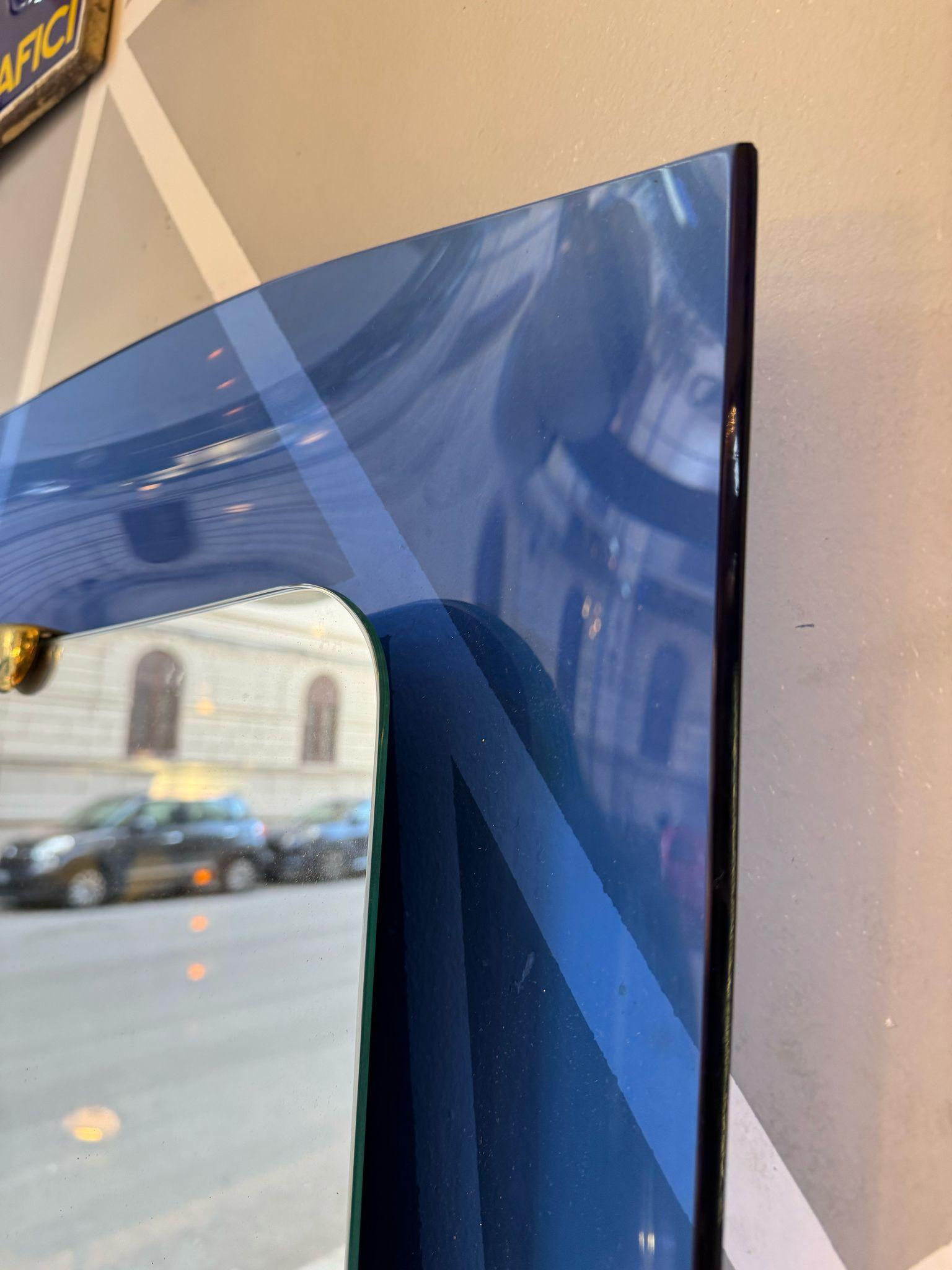 Miroir mural bleu Cristal Art en vente 2