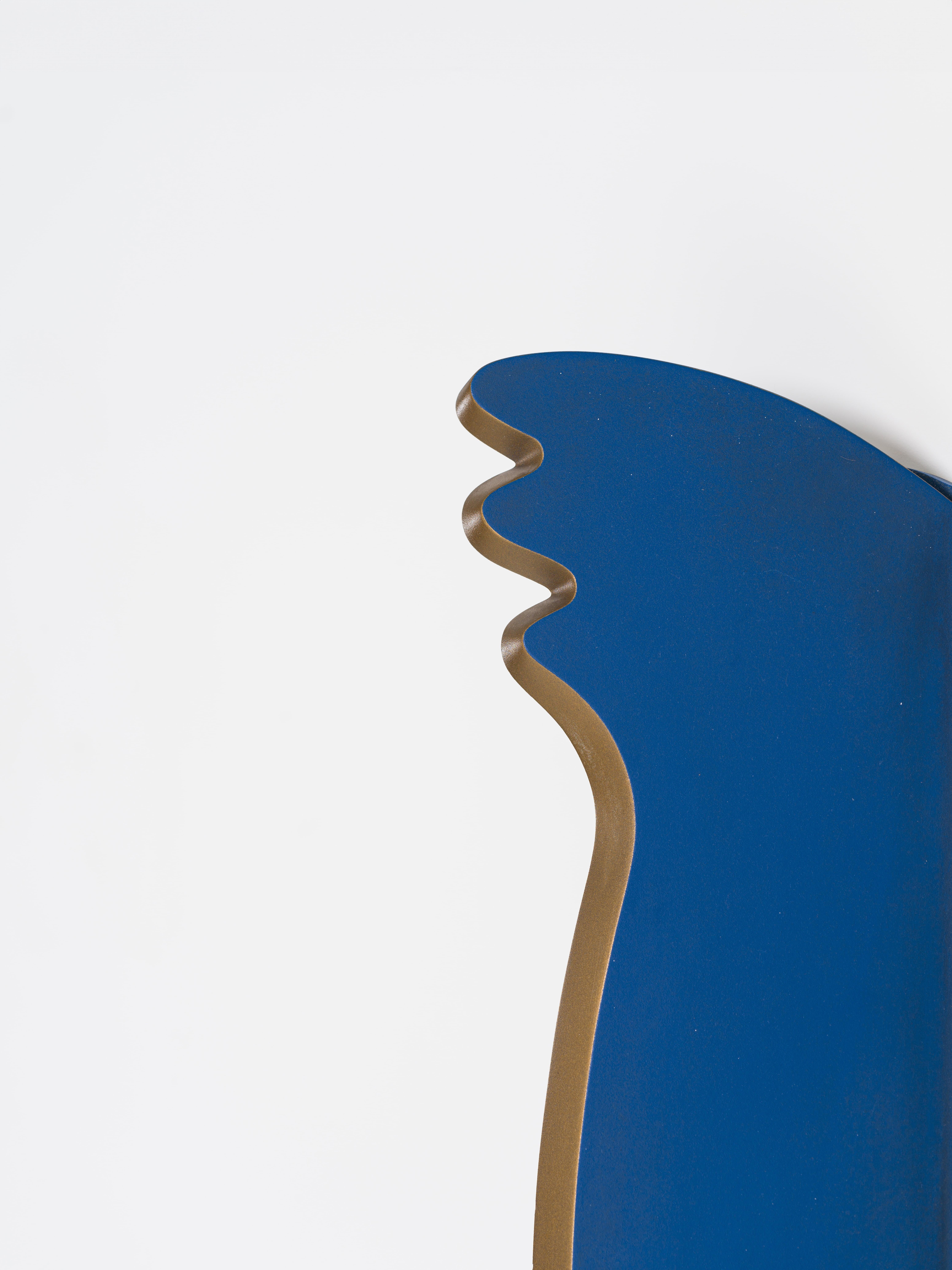 Miroir bleu et or Collection Maletik par Borek Sipek pour Maletti Italie 80'S Bon état - En vente à Catania, IT