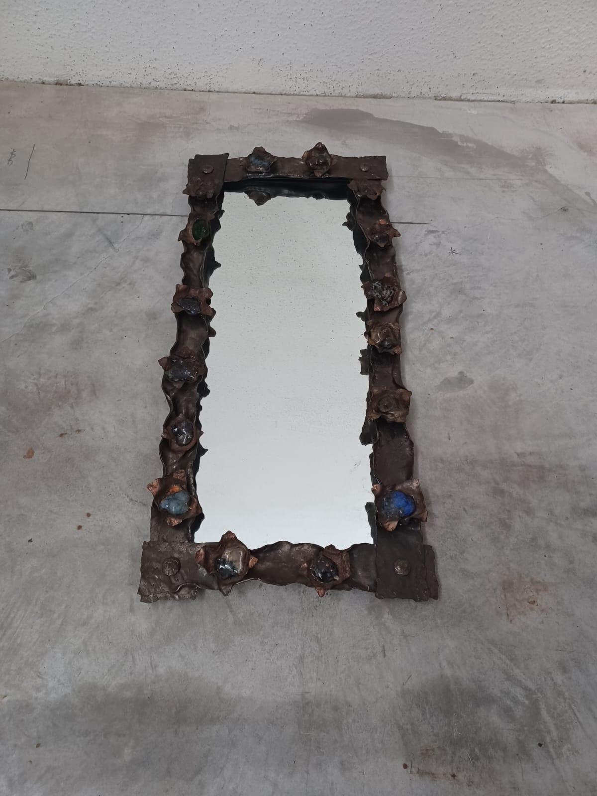 Brutalist Mirror For Sale 3