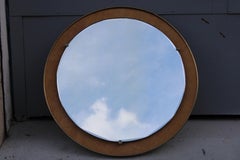 Chiseled round mirror brass parts   Mid-century Santambrogio & De Berti