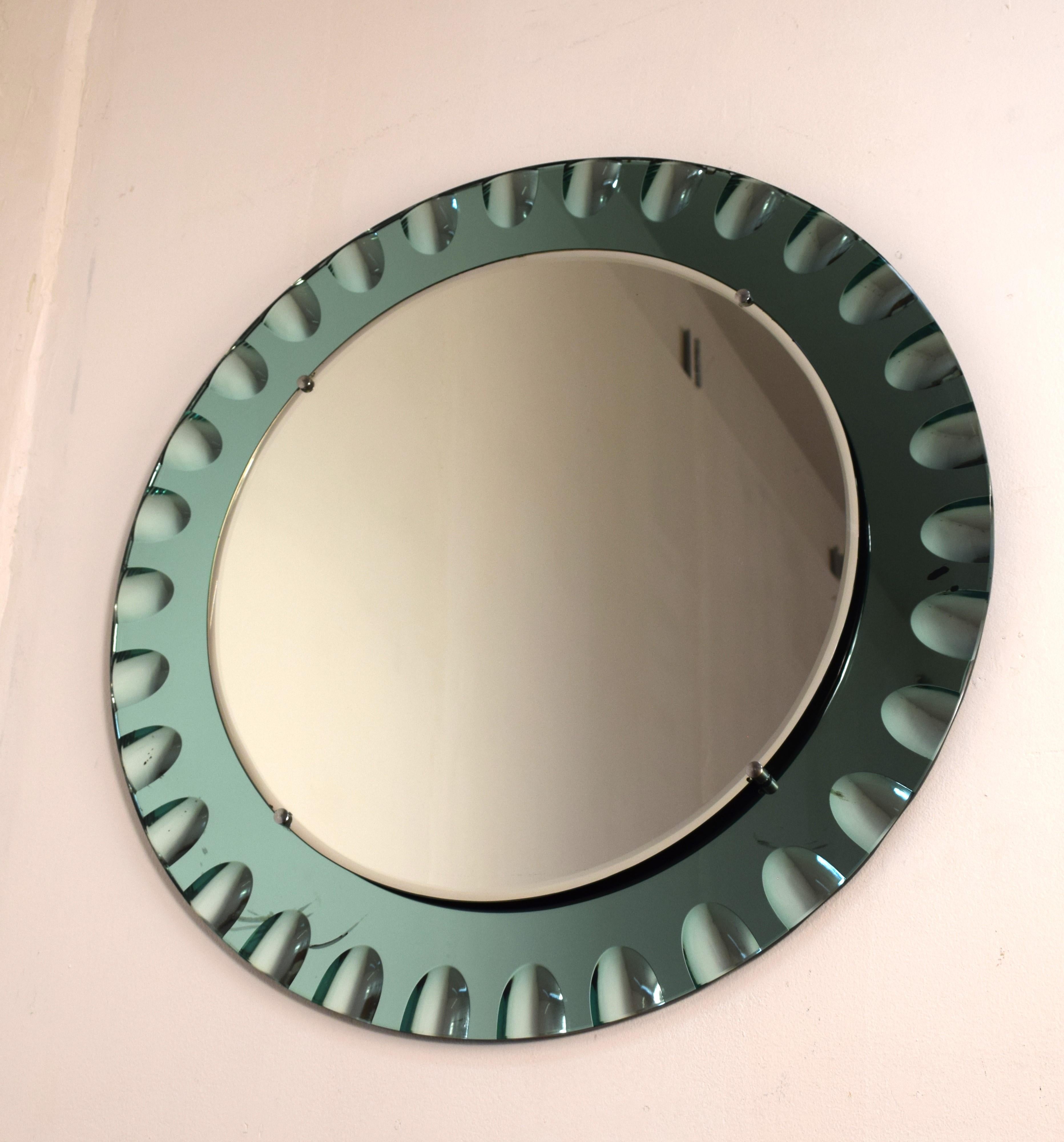 Specchio circolare Cristal Art , Italia, anni '60. 6