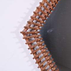 Specchio co cornice in rattan, 1965