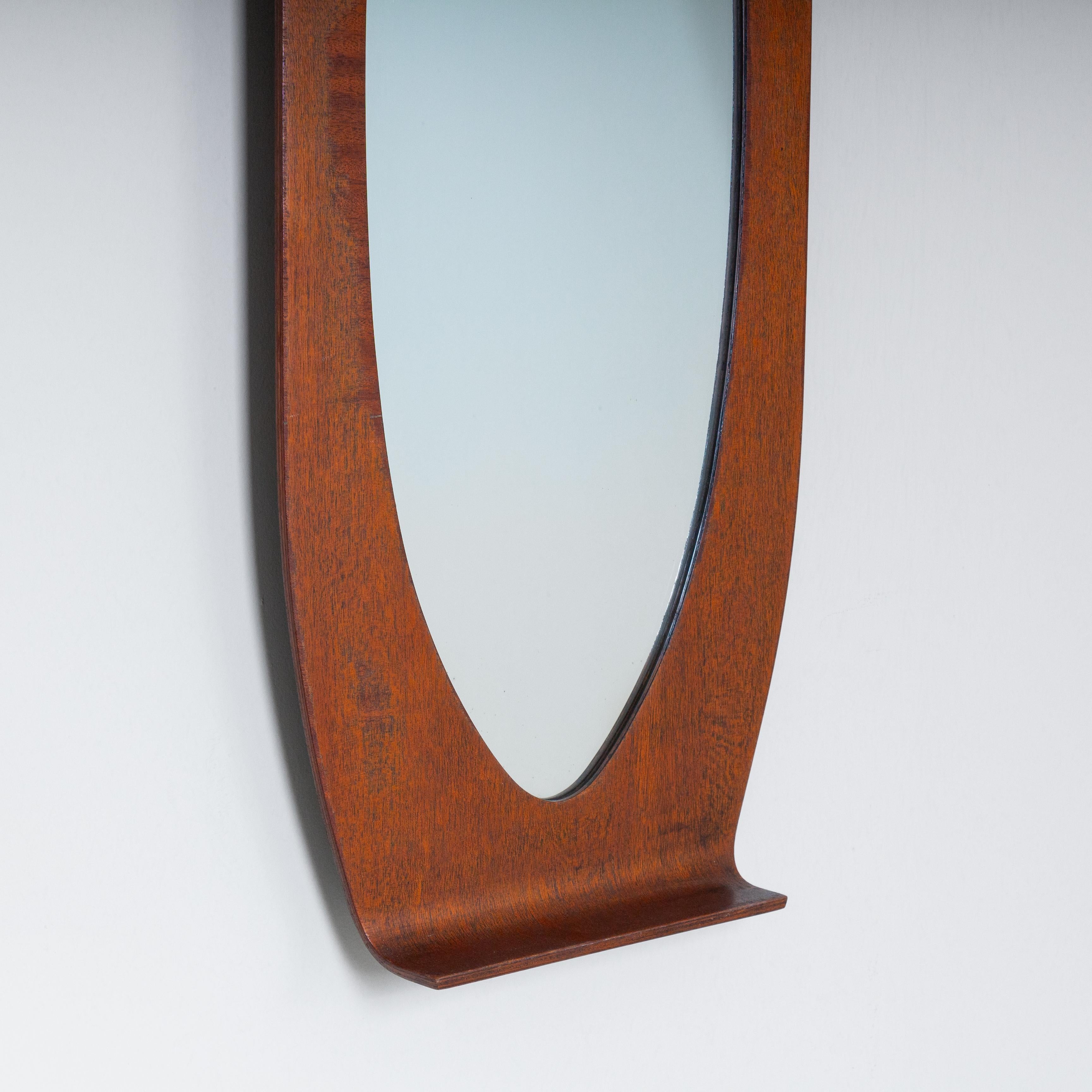 Mid-Century Modern Miroir à cadre en bois, Campo e Graffi, 1960 en vente