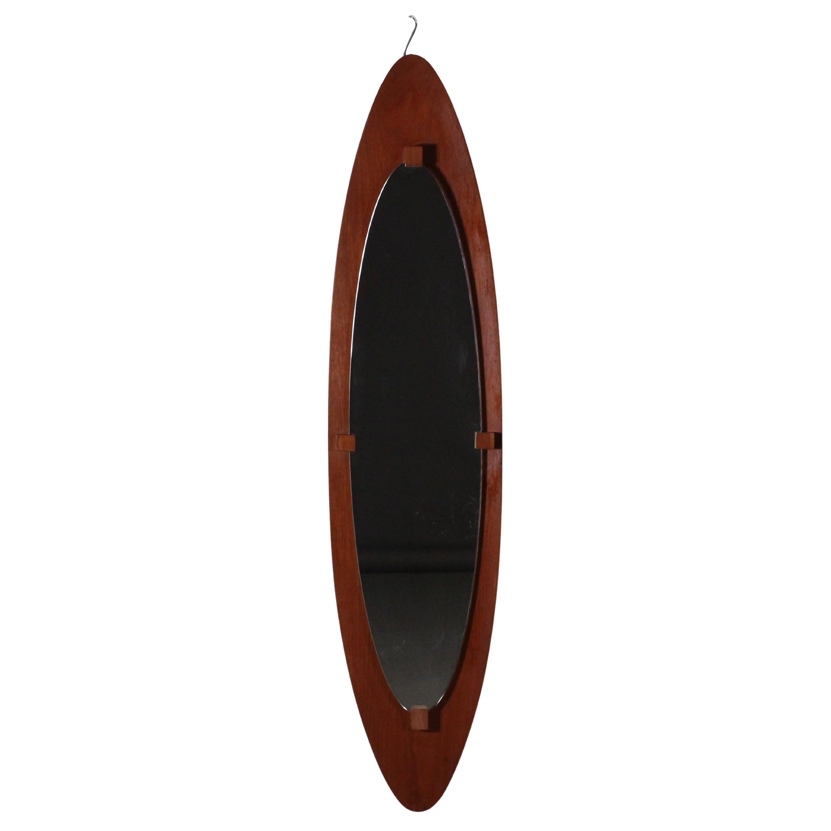 Mirror with curved wood frame, 1960s
