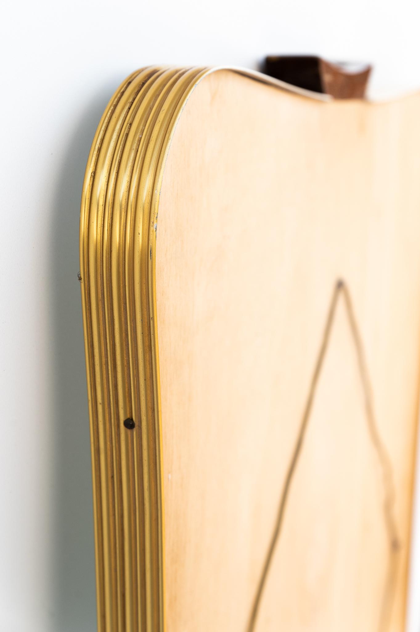 Mid-Century Modern Brass framed mirror, 1950s For Sale