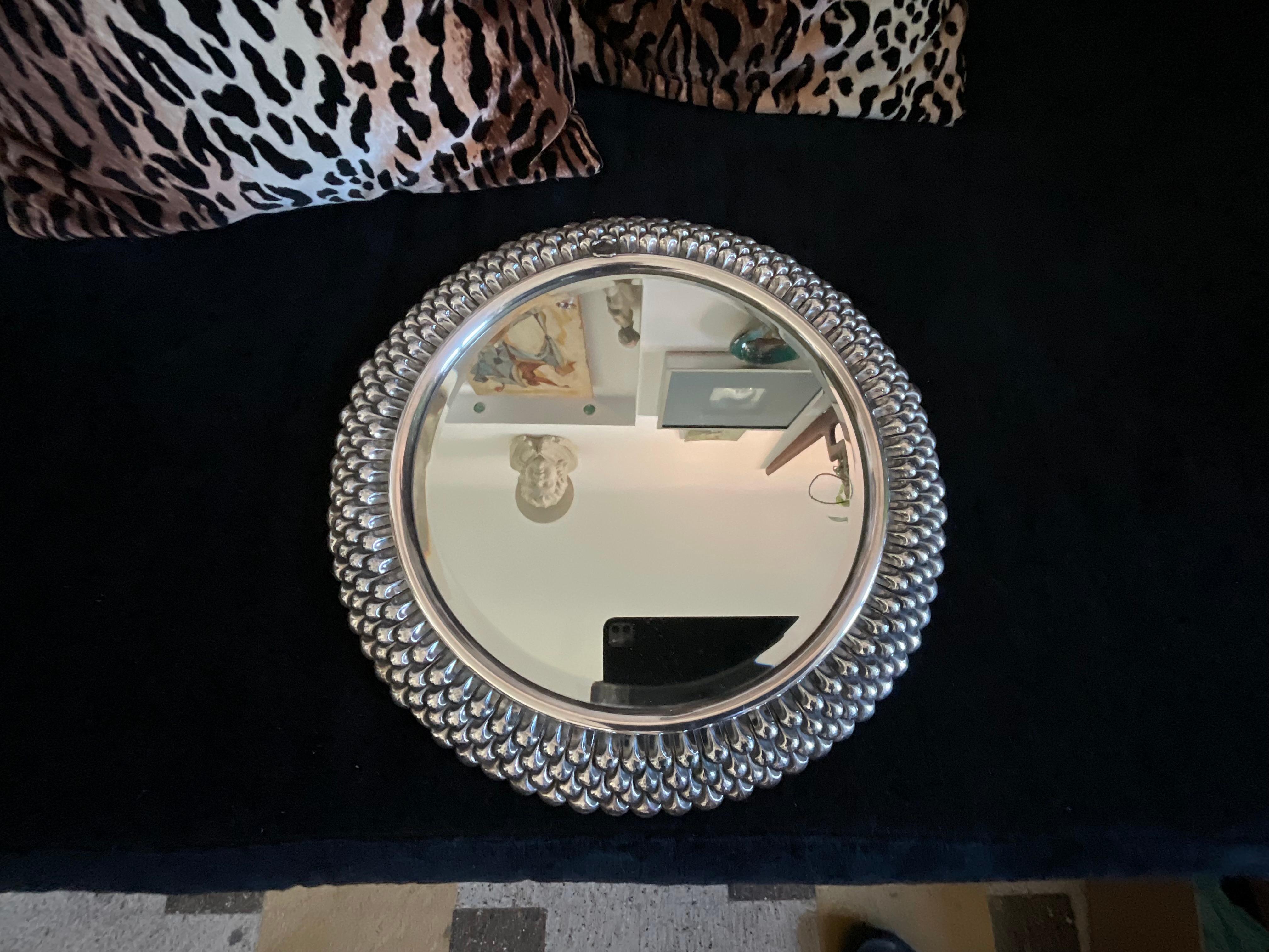 Argento Specchio con corniche in argento in vendita