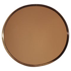 Mirror with smoked glass and brass frame, 1970s