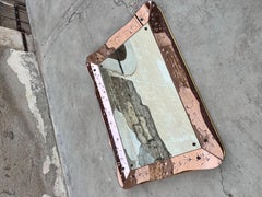 Mirror with glass engraved with floral motifs by Cristal Arte