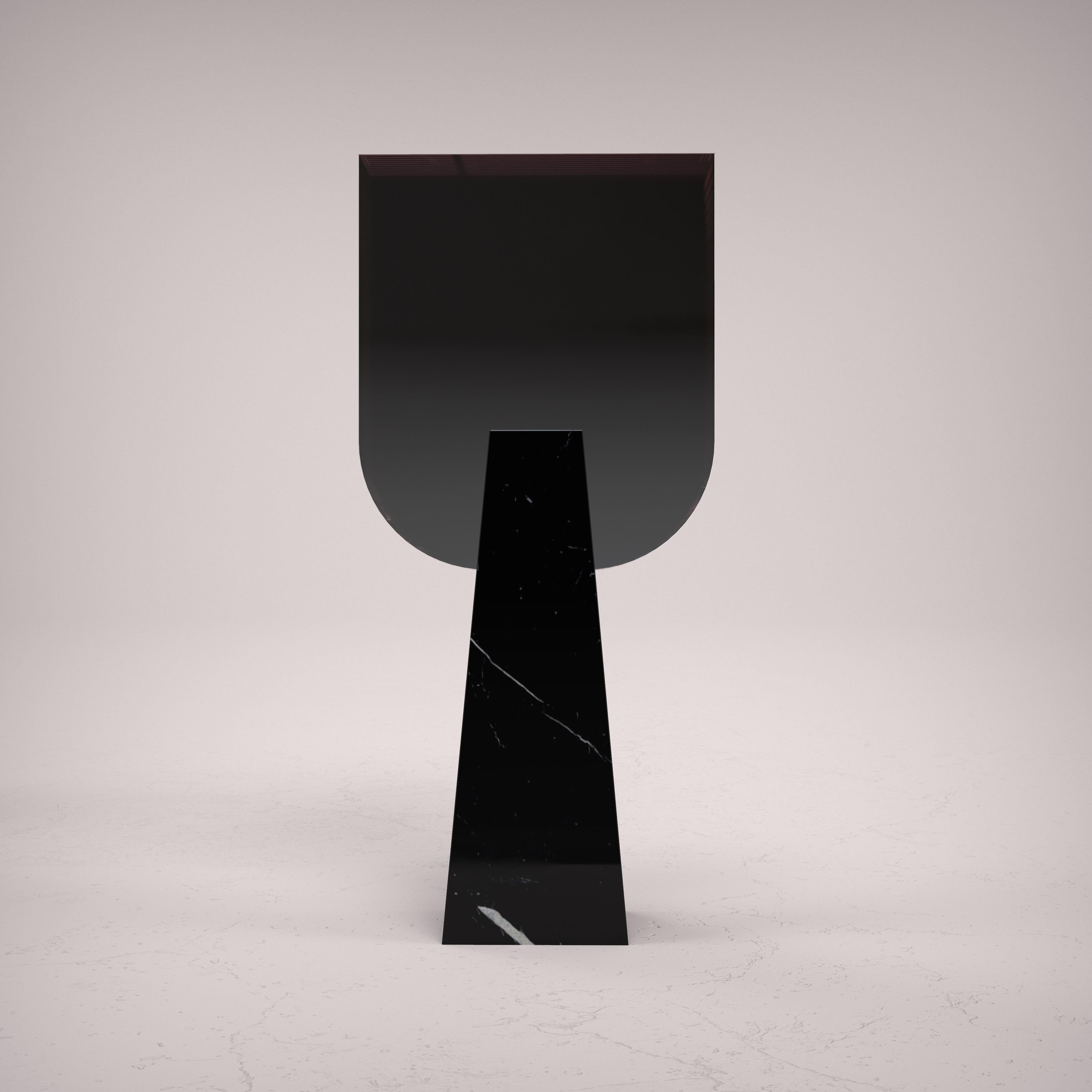 Italian Miroir contemporain en marbre noir Marquina par Carcino Design en vente