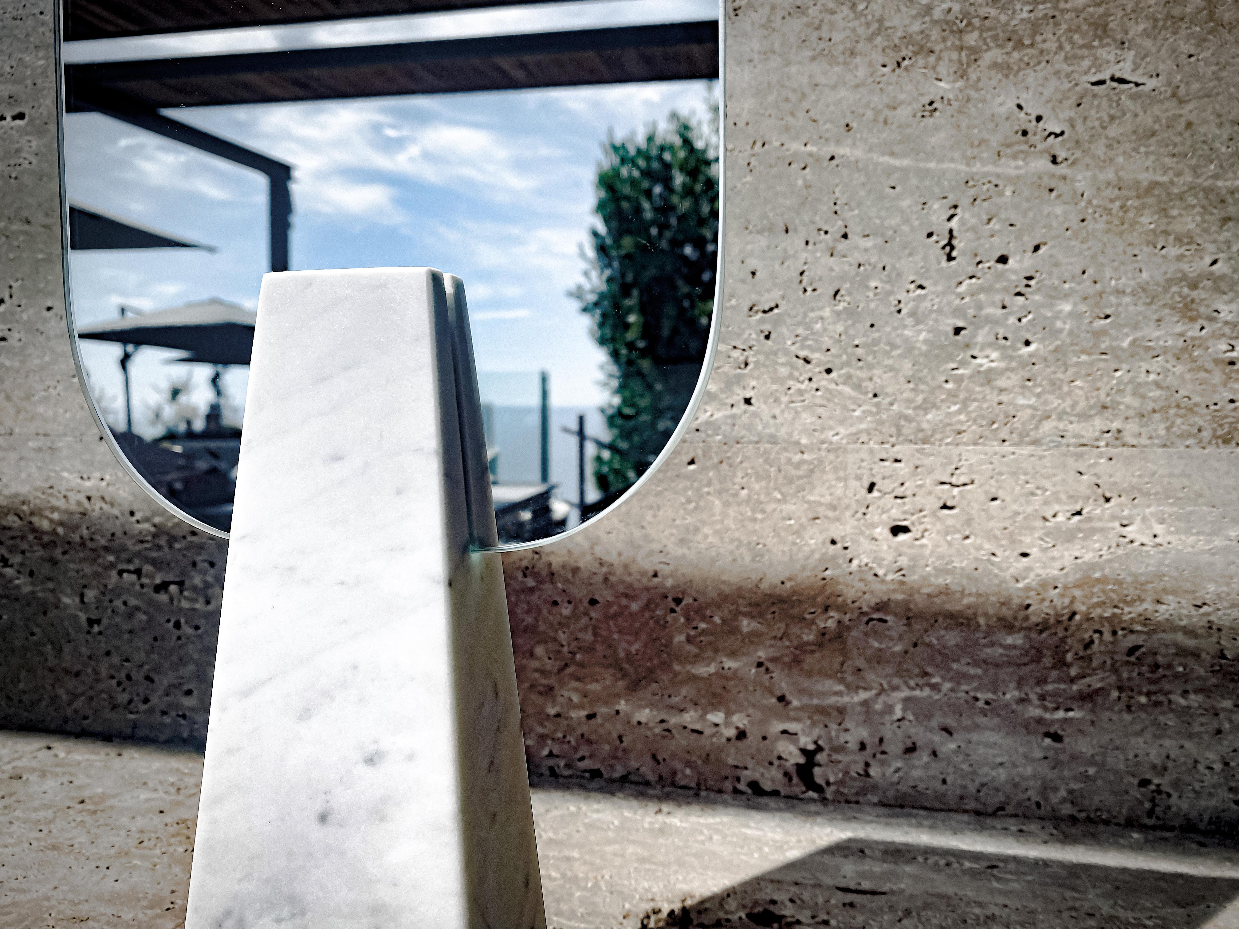 Specchio contemporaneo in Marmo di Carrara von Carcino Design im Angebot 2