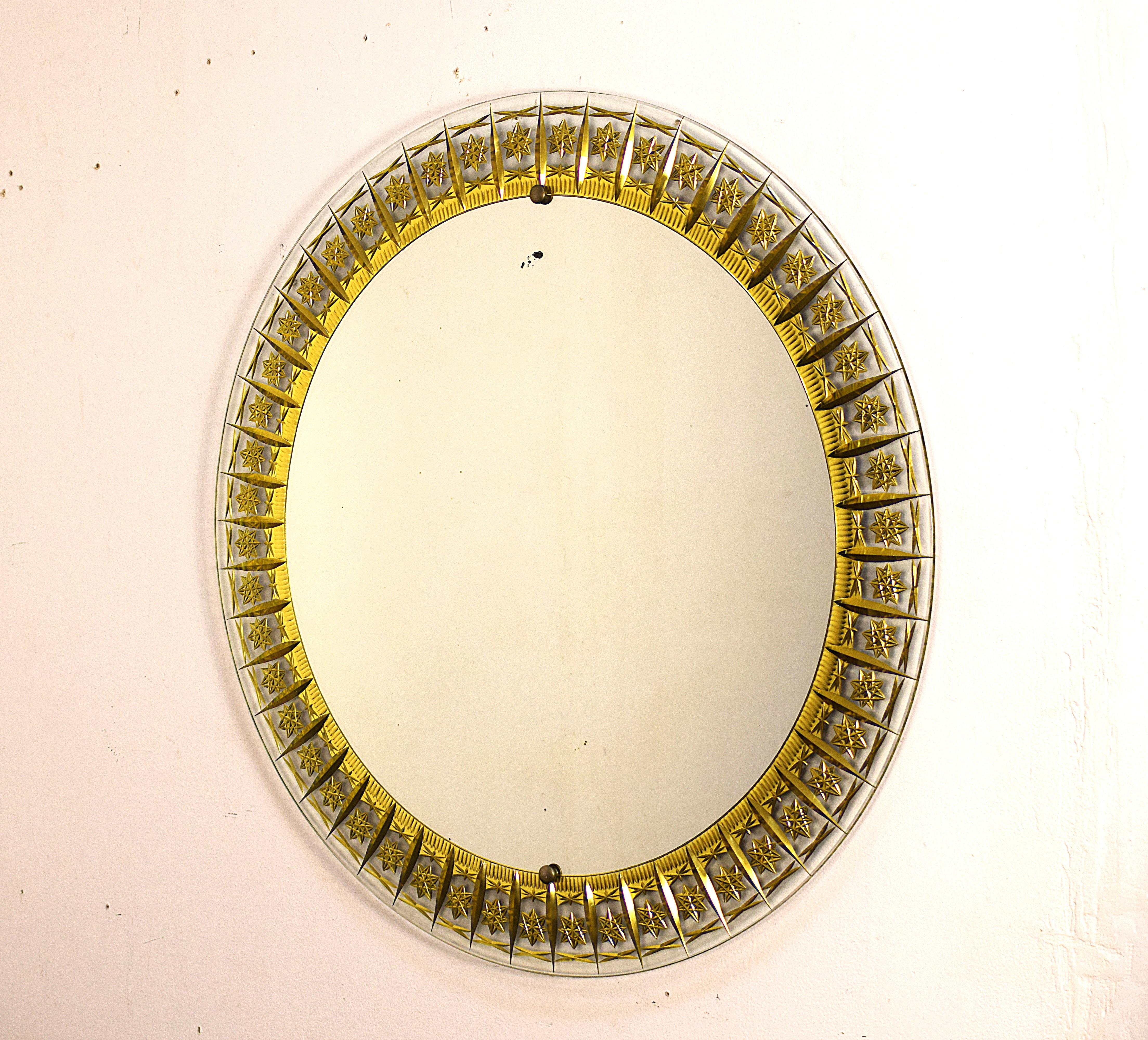Italian Specchio Cristal Art, anni '50 circa in vendita