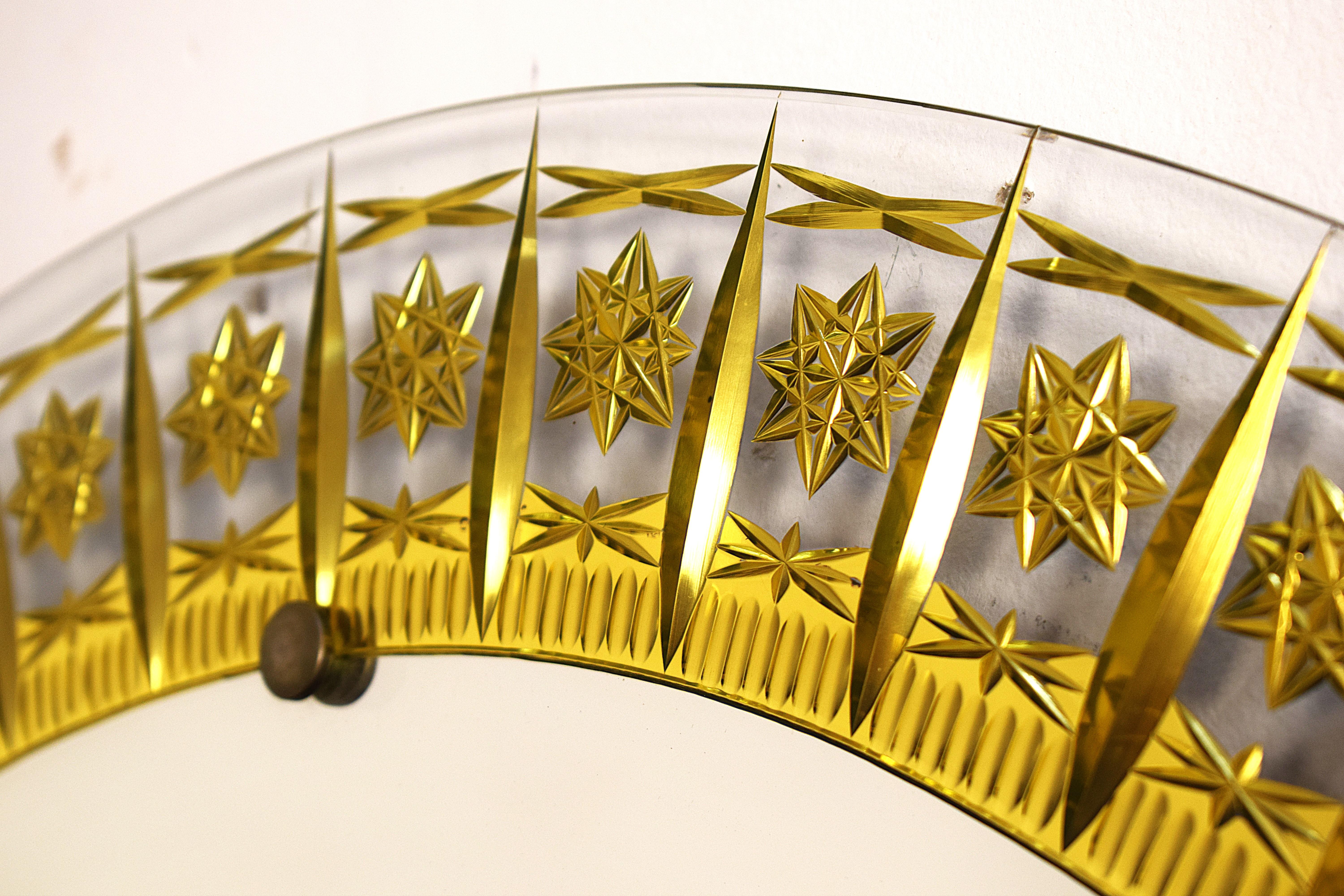 Dorato Specchio Cristal Art, anni '50 circa in vendita