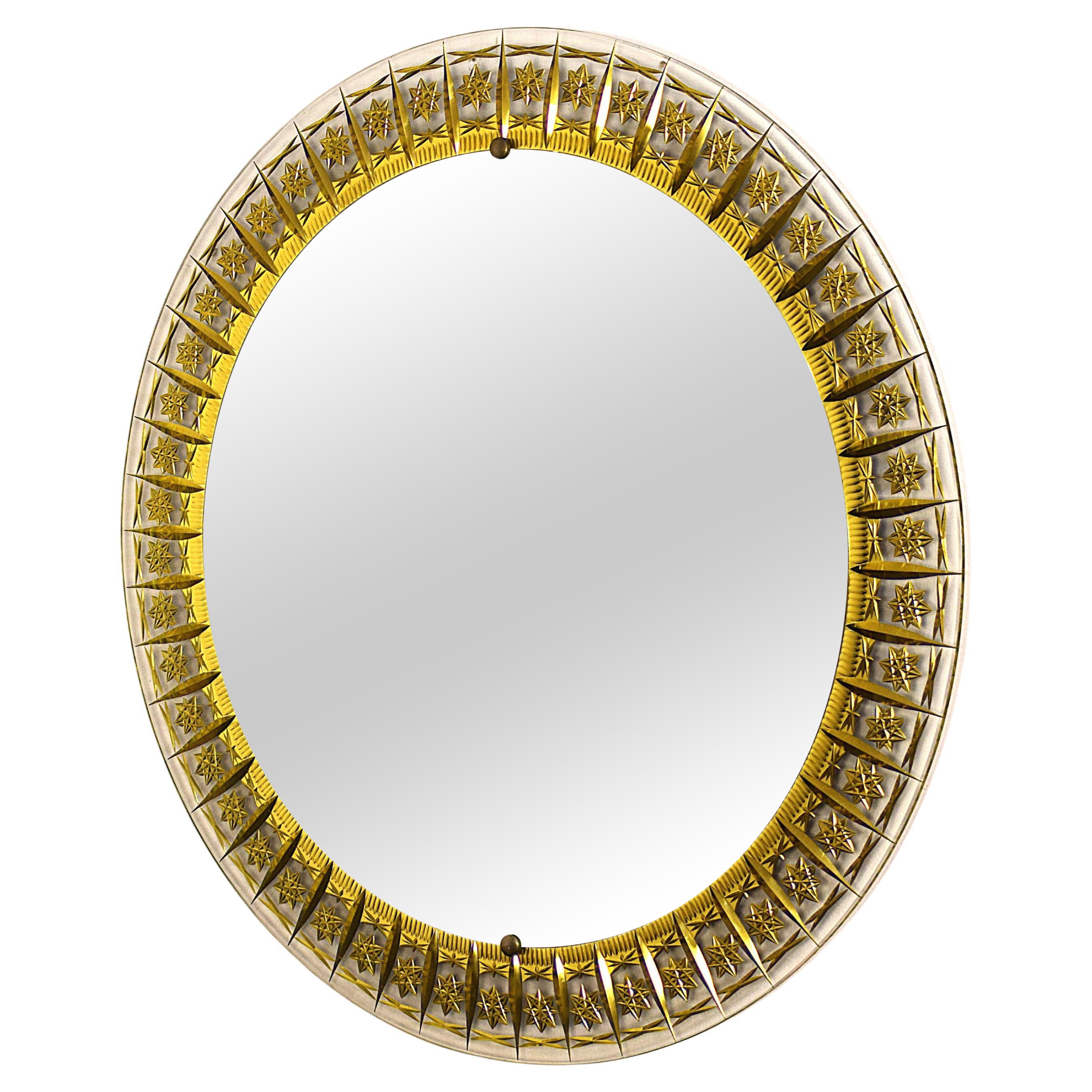 Specchio Cristal Art, anni '50 circa in vendita