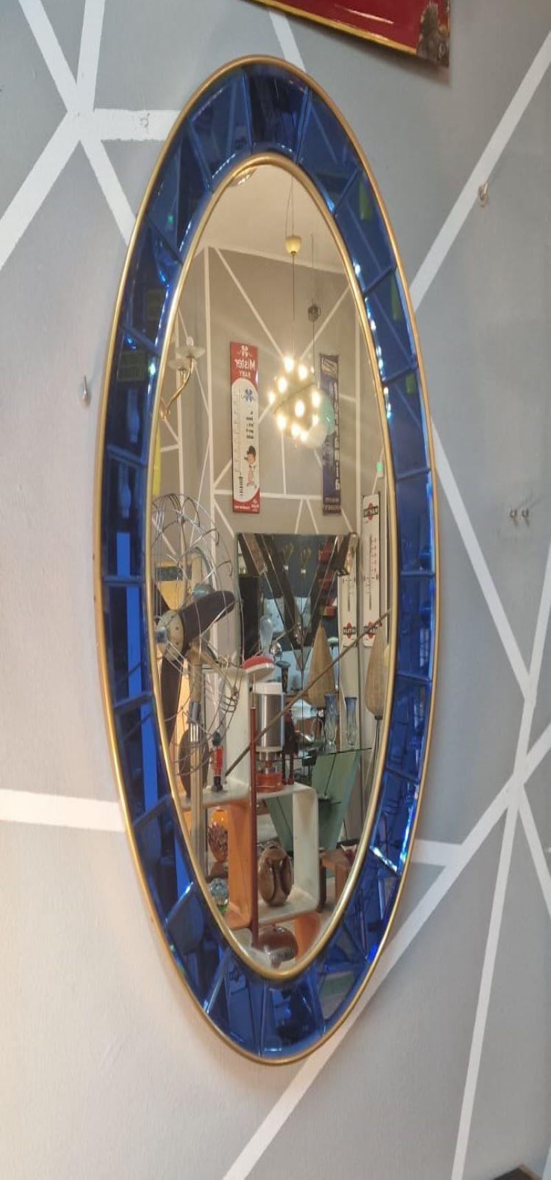 Specchio Cristal Art ovale anni '60 In Good Condition For Sale In Palermo, PA